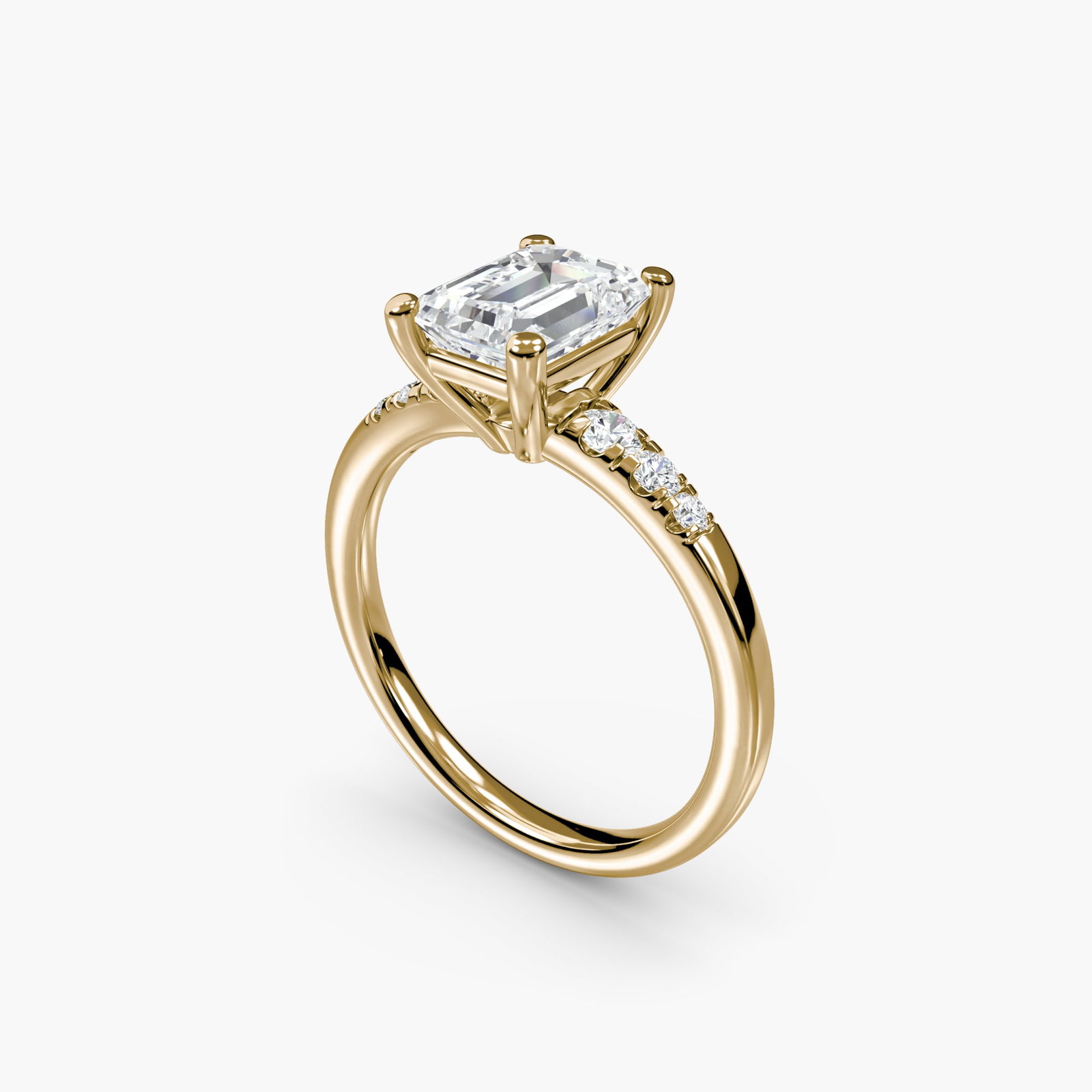 Solitaire Emerald 18Kt Yellow Gold Ring Setting - 5