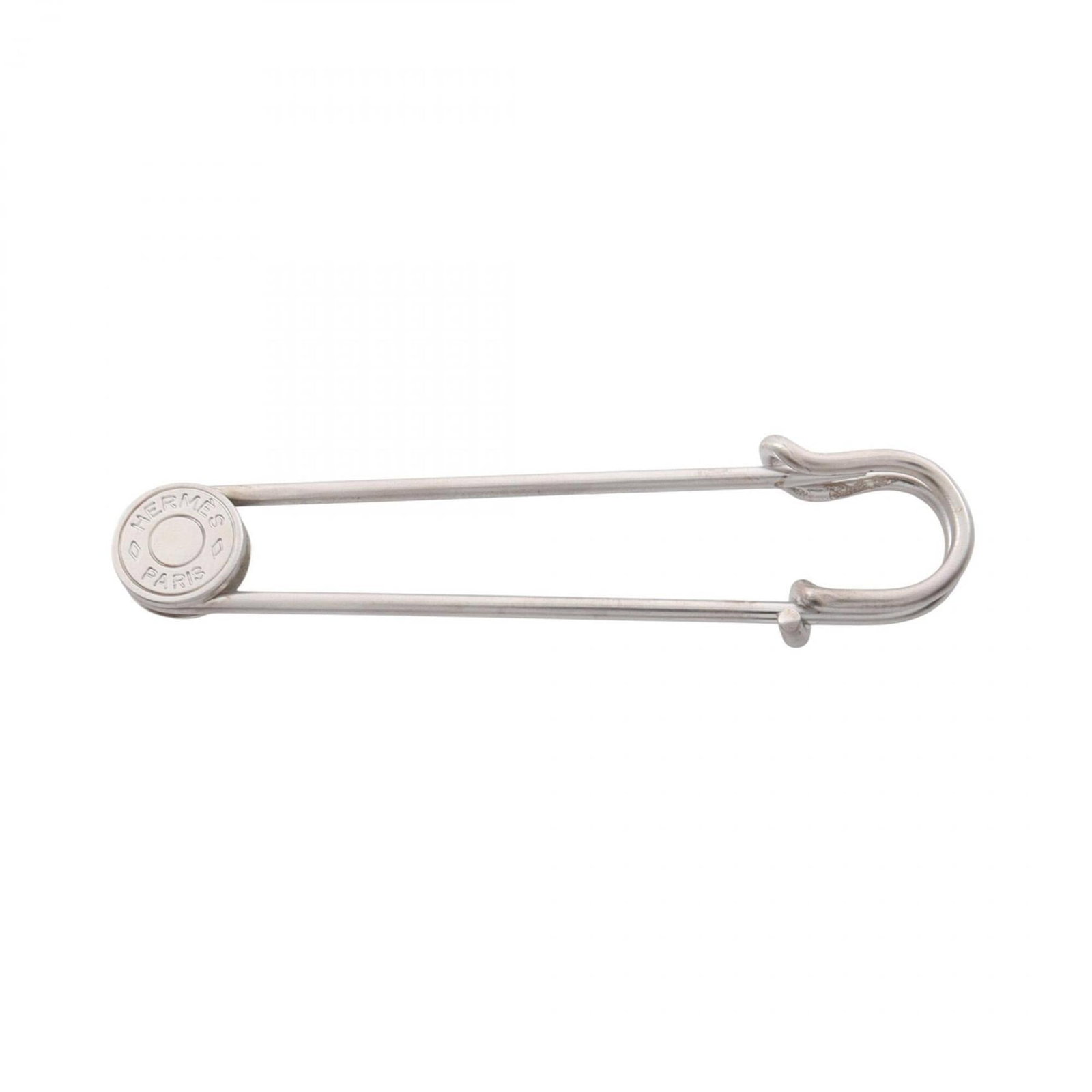 Stainless Steel Pin by Hermes: Stainless Steel Pin by Hermes Stainless Steel Pin by Hermes - A Timeless Accessory. This silver stainless steel pin features the iconic style of Hermes, with a subtle design that adds a touch of