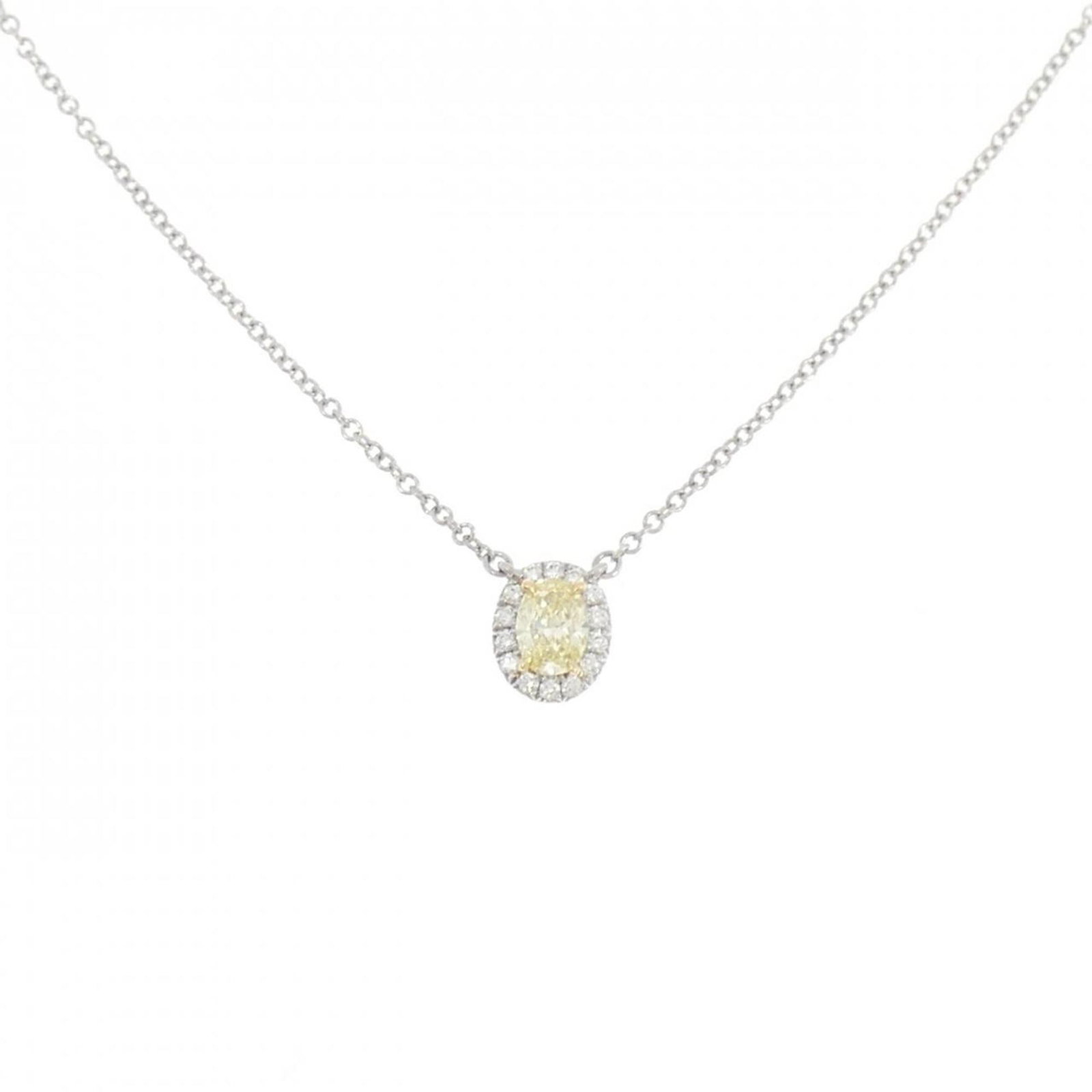 Tiffany Soleste Necklace 0.29Ct Fy Vvs2: Tiffany Soleste Necklace 0.29Ct Fy Vvs2 Tiffany's iconic Soleste Necklace shines with a 0.29Ct Fy Vvs2 diamond, set in platinum and yellow gold (18K). The necklace boasts a classic design with a penda