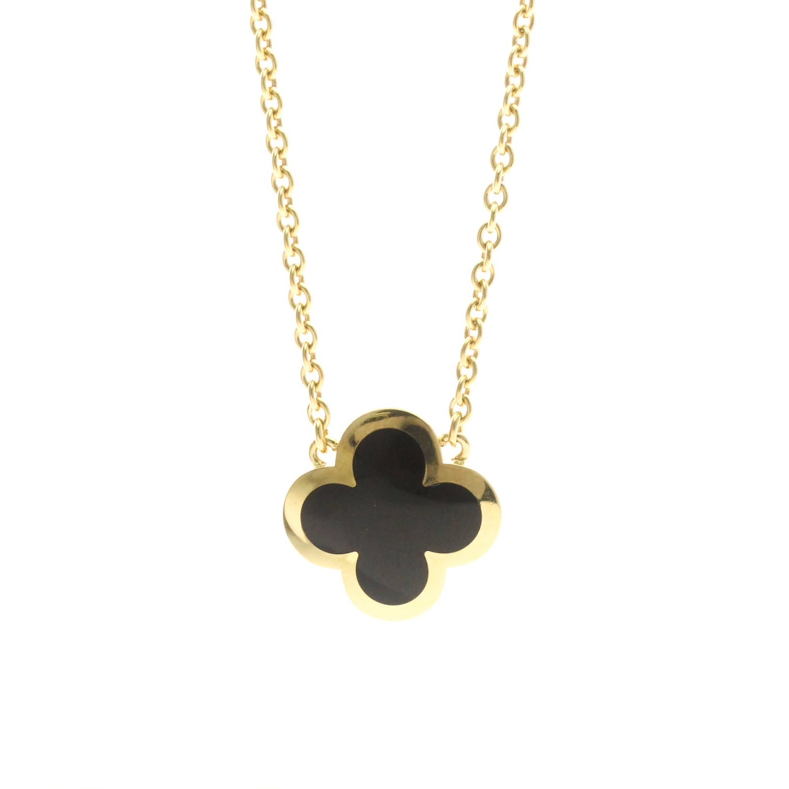 Van Cleef & Arpels Pure Alhambra Necklace Yellow Gold (18K) Onyx Menwomen Fashion Pendant Necklace (1 of 11)