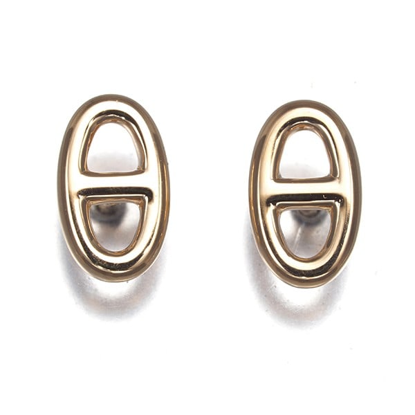 Hermes Earrings Chaine D'Ancre Farandole Tpm 18K 750 Rose Gold: Hermes Earrings Chaine D'Ancre Farandole Tpm 18K 750 Rose Gold Rose Gold Earrings with Chaine D'Ancre Farandole Style, featuring 18k metal purity and no main stone. The delicate stud earrings