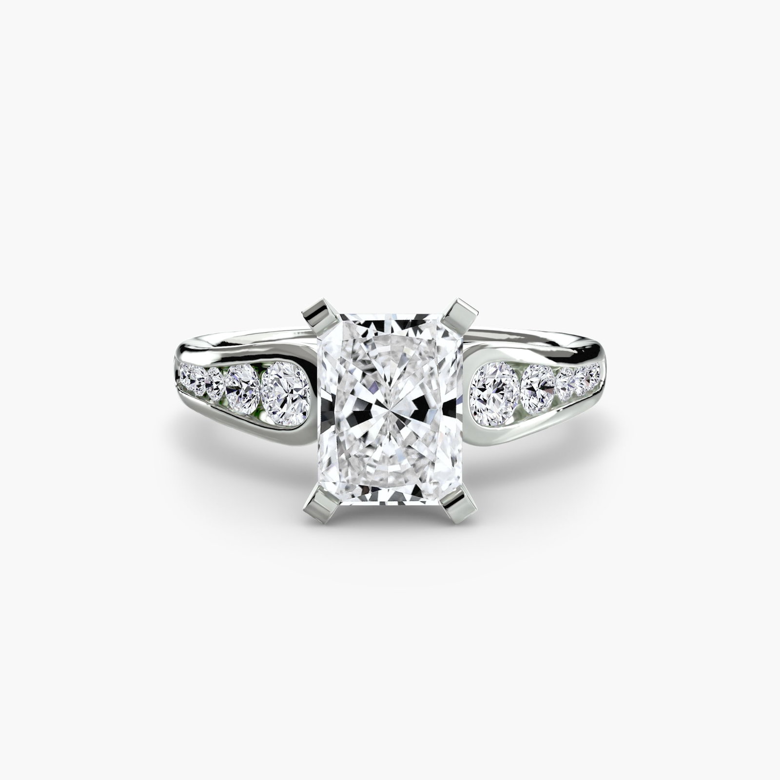 Pave Radiant 950 Platinum Ring Setting - 2