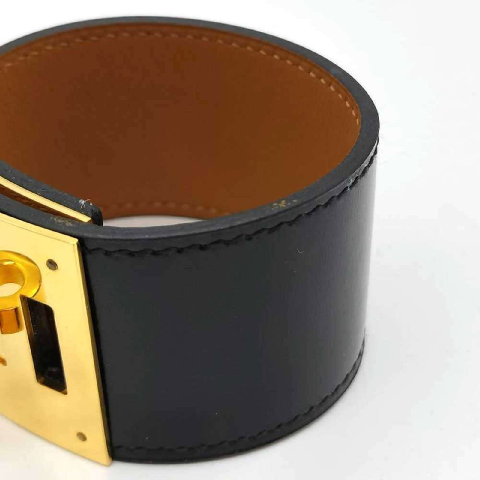 Calf Leather Hermes Box Bangle - 2