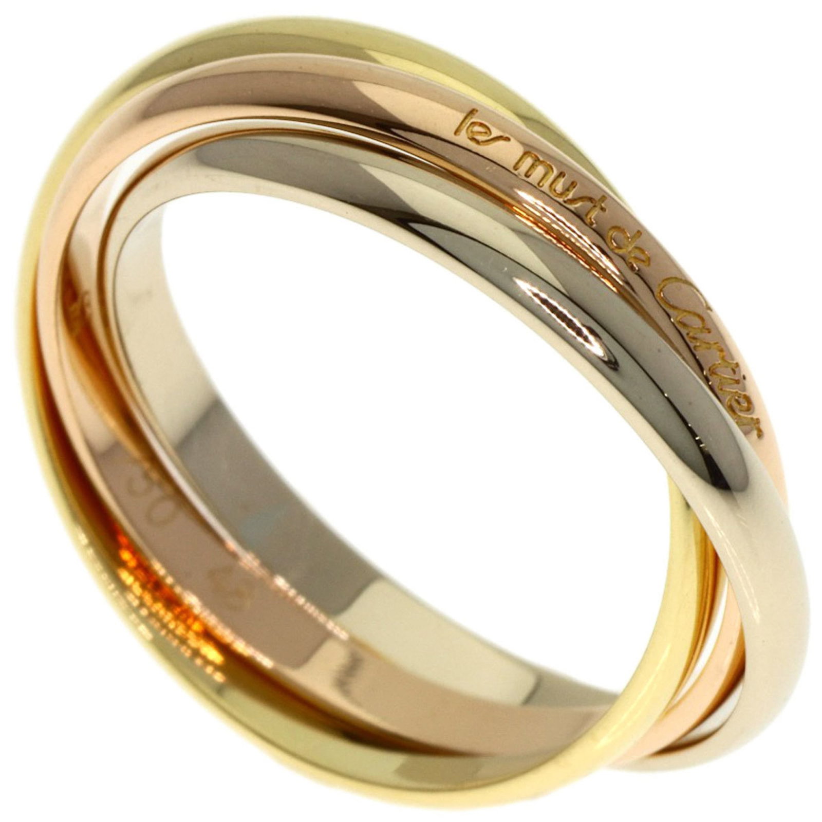 Cartier Pink 18k White 18k Yellow Gold Ring Band: Cartier Pink 18k White 18k Yellow Gold Ring Band Cartier Pink 18k White 18k Yellow Gold Ring Band - A versatile and elegant band featuring pink gold, white gold, and yellow gold in a beautiful combina