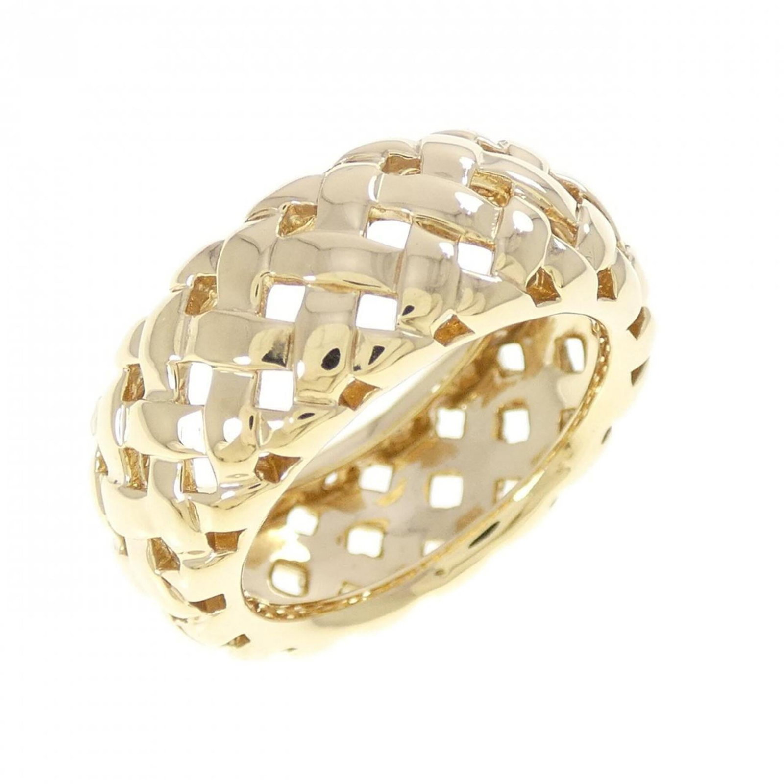 Tiffany Ring Gold Yellow 18K: Tiffany Ring Gold Yellow 18K 18K Yellow Gold Tiffany Band Ring, a beautiful piece from the renowned luxury jeweler. This like-new condition ring boasts a striking gold tone and features the iconic Tif