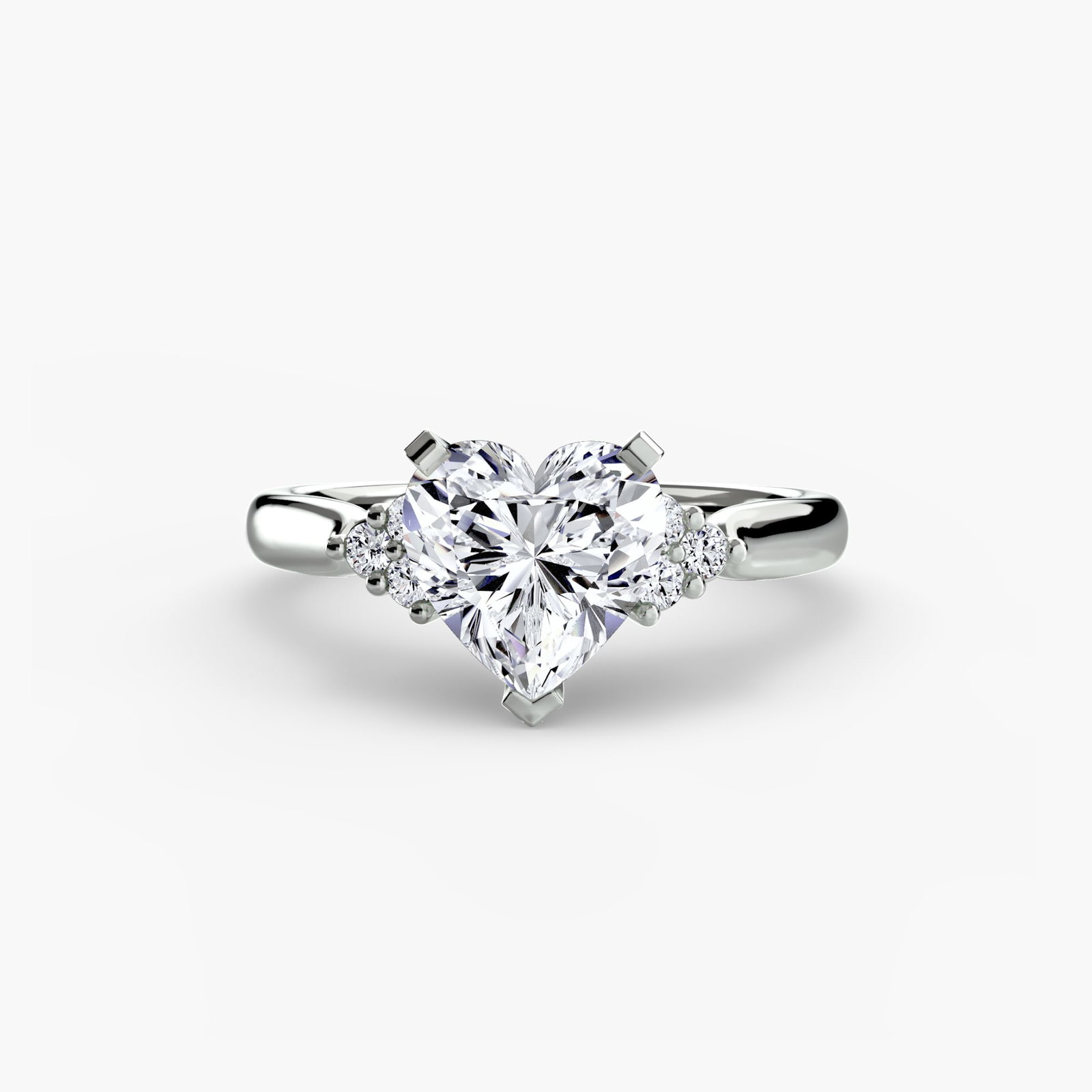 Solitaire Heart 950 Platinum Ring Setting - 2