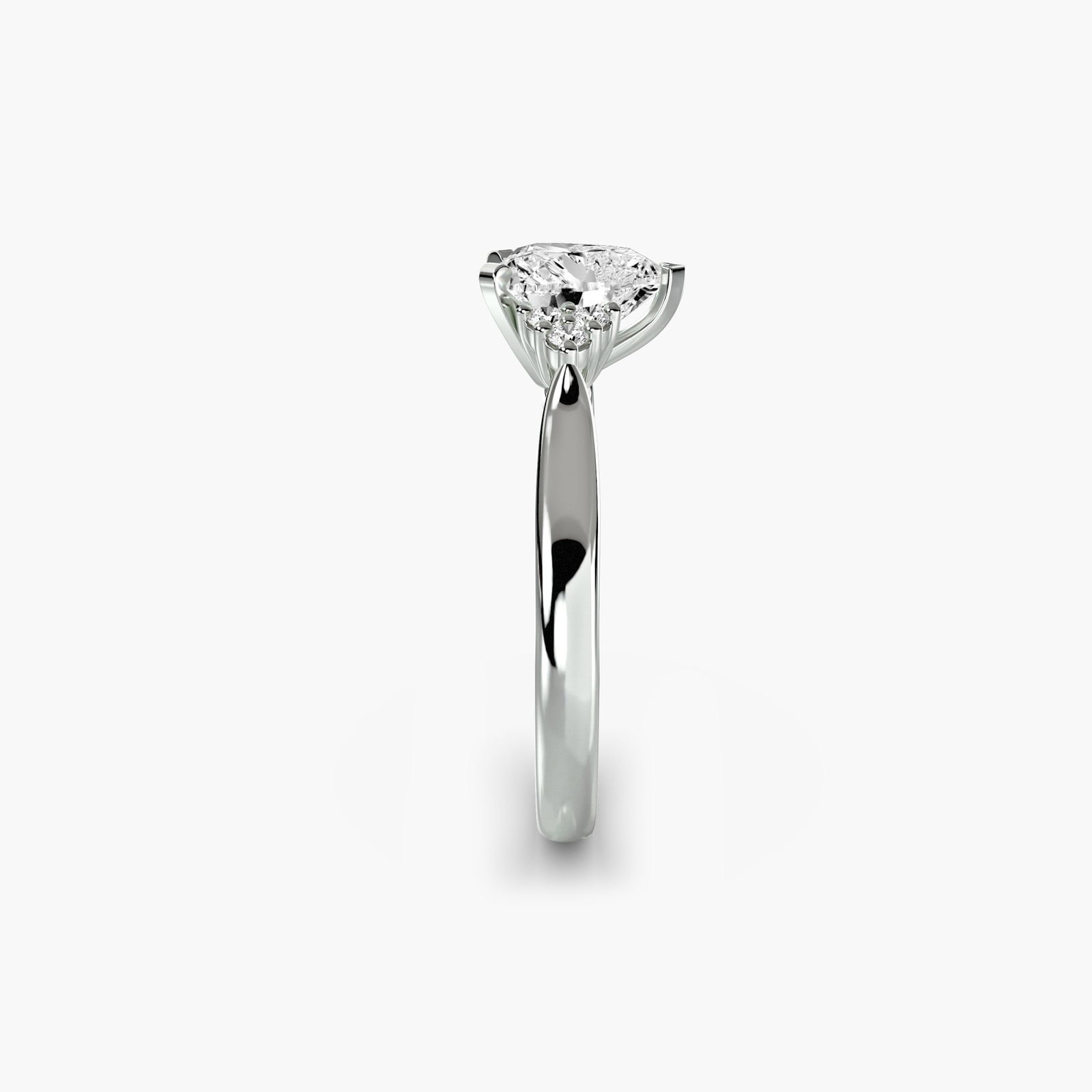 Solitaire Heart 950 Platinum Ring Setting - 3
