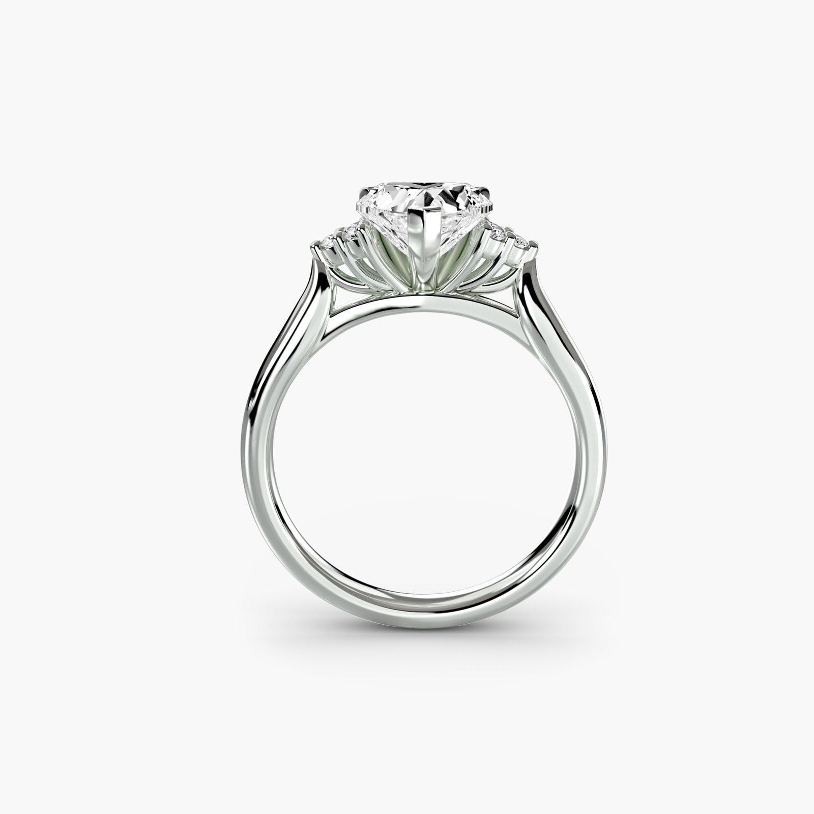 Solitaire Heart 950 Platinum Ring Setting - 4