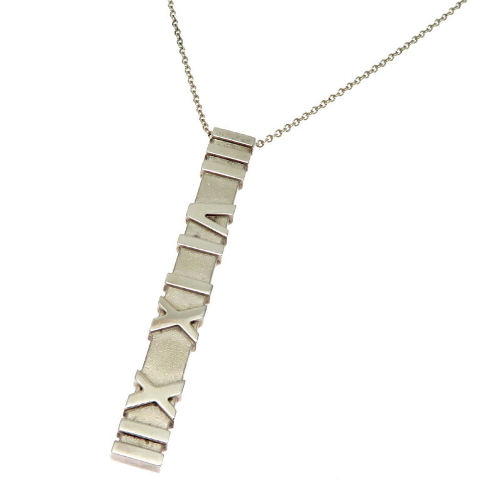 Silver Women's Men's Necklace Sv925 Tiffany Atlas Bar: Silver Women's Men's Necklace Sv925 Tiffany Atlas Bar Silver Women's Men's Necklace Sv925 Tiffany Atlas Bar - A stylish and elegant piece featuring the iconic Tiffany Atlas bar design, crafted from