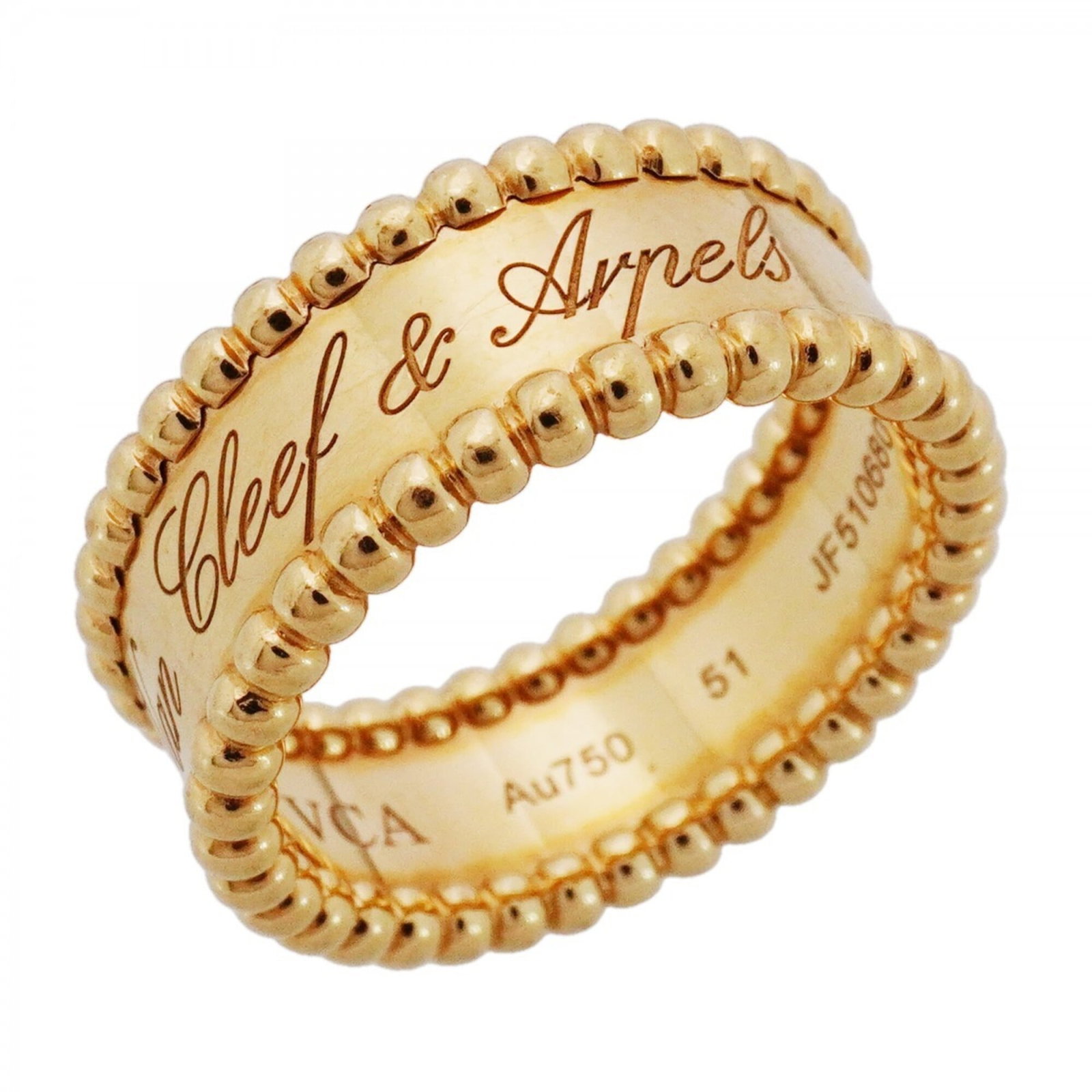Van Cleef Arpels Band Yellow Gold Ring: Van Cleef Arpels Band Yellow Gold Ring Yellow gold band ring from Van Cleef & Arpels, featuring 18K material and a US size 6 fit. The ring bears traces of usage with minor scratches and dirt, but rema