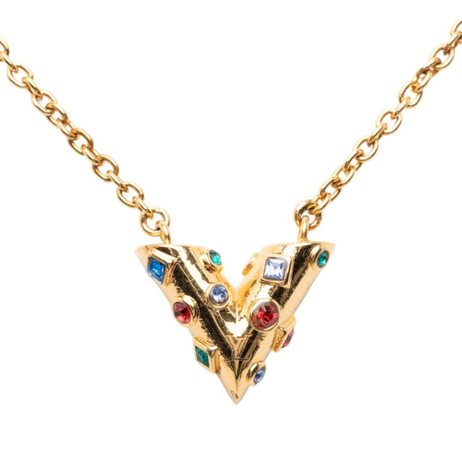Women's Gold Plated Rhinestone Planet Essential Pendant Necklace Louis Vuitton M68920 (1 of 8)