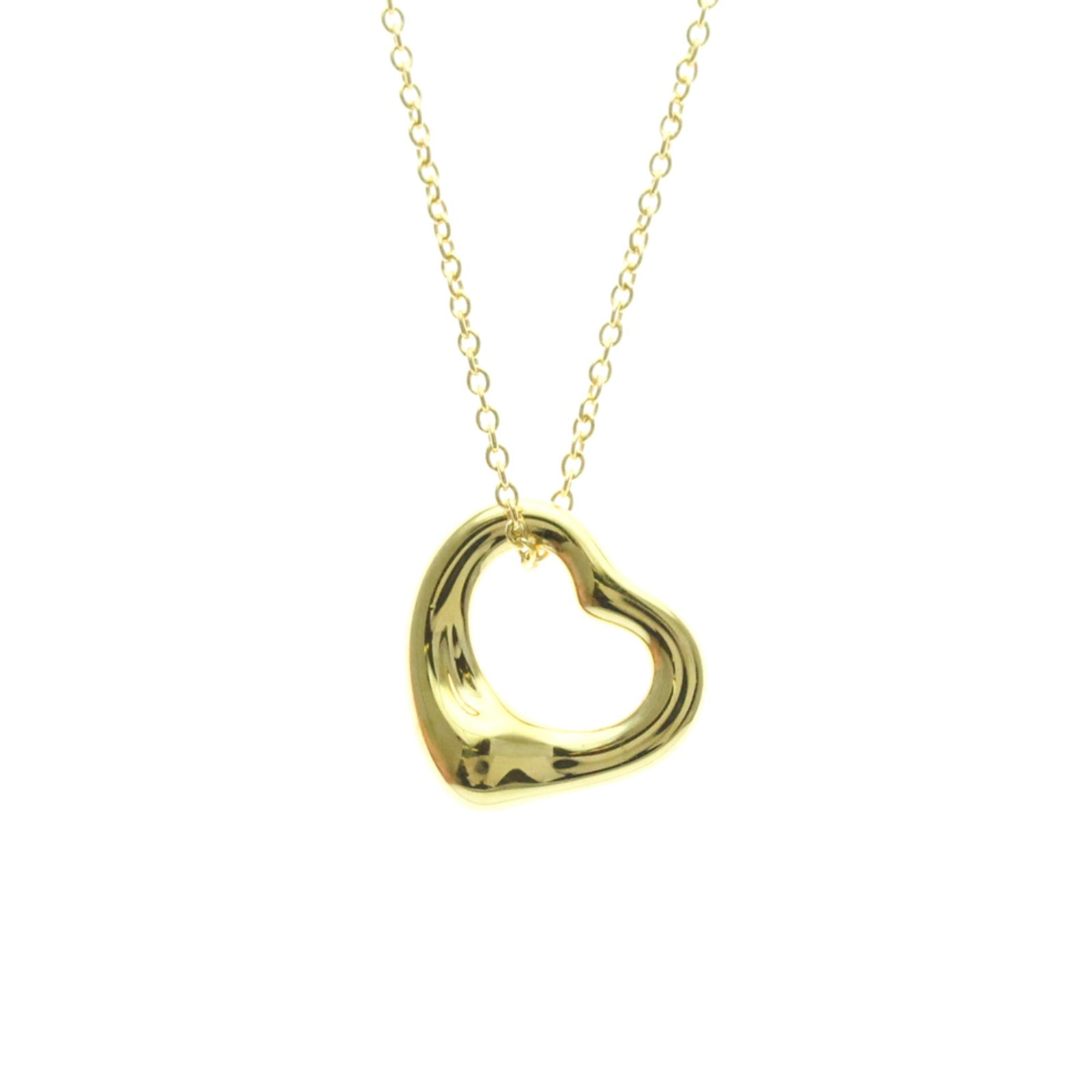 Tiffany Open Heart Yellow Gold (18K) No Stone Menwomen Fashion Pendant Necklace (Gold): Tiffany Open Heart Yellow Gold (18K) No Stone Menwomen Fashion Pendant Necklace (Gold) Yellow Gold (18K) Pendant Necklace with Classic Open Heart Design, Perfect for Adding a Touch of Timeless Eleganc