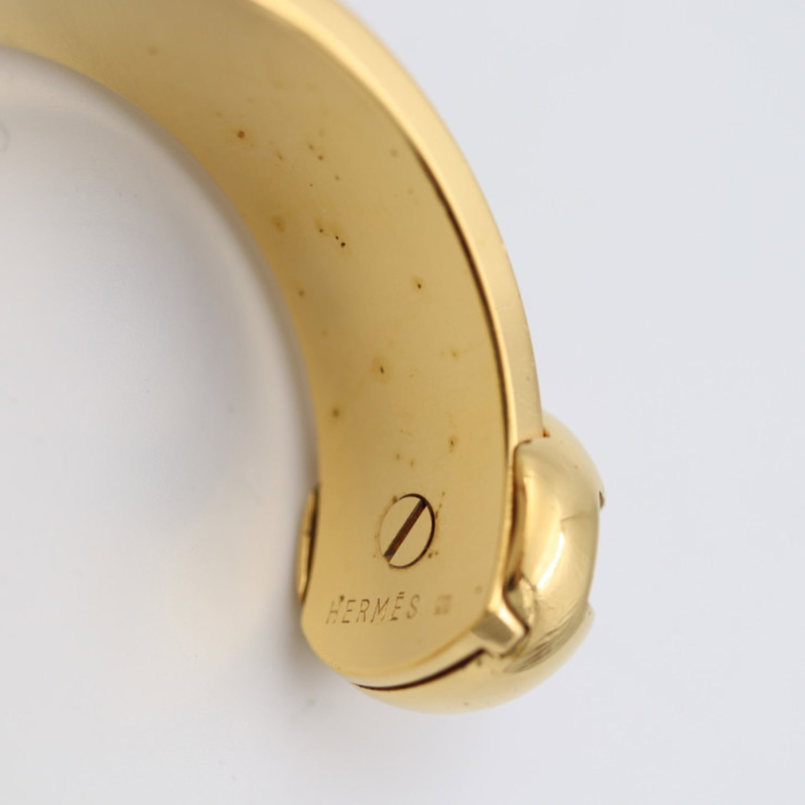 Metal leather bangle Hermes - 5