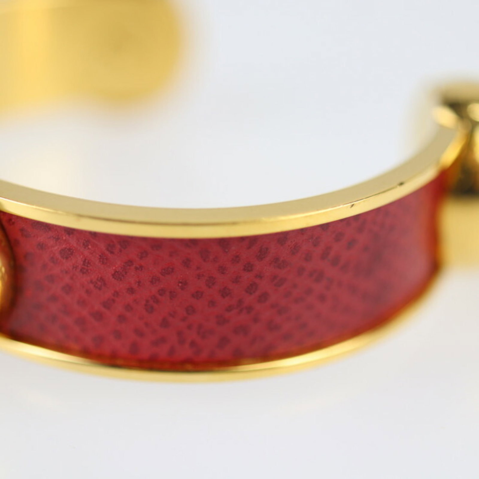 Metal leather bangle Hermes - 7