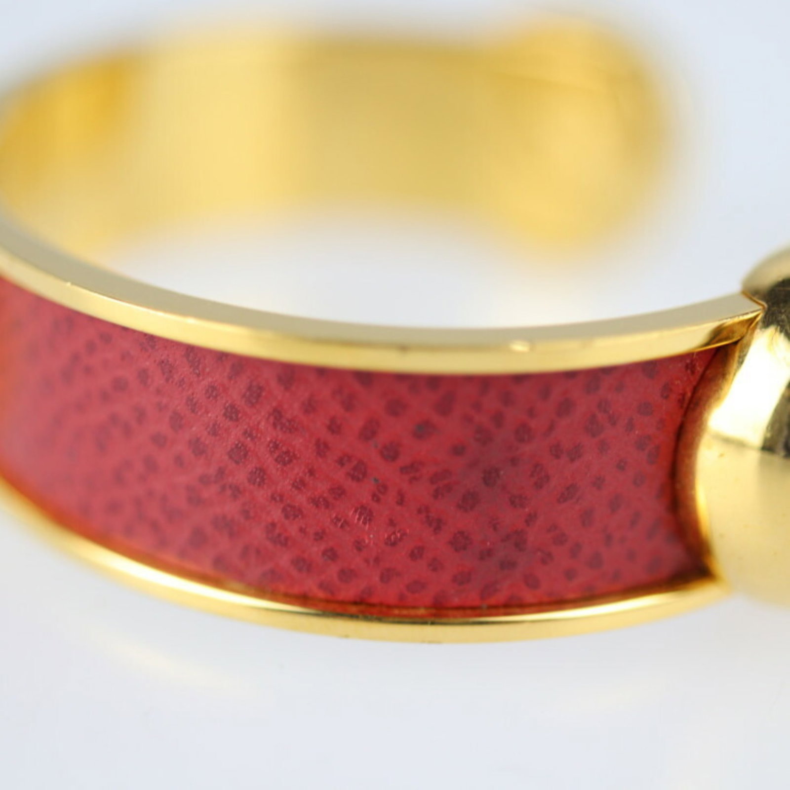 Metal leather bangle Hermes - 8