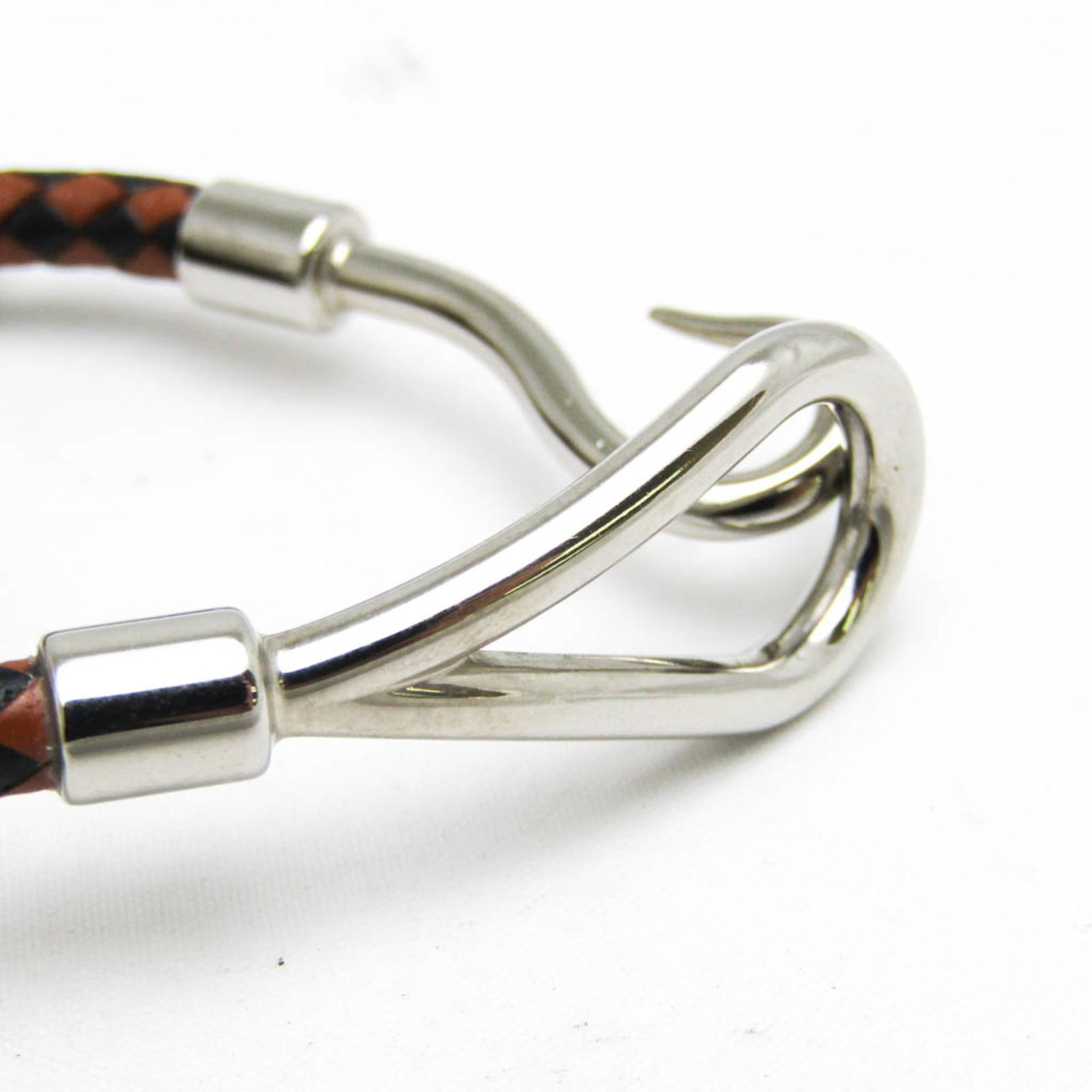 Metal leather bangle Hermes - 6