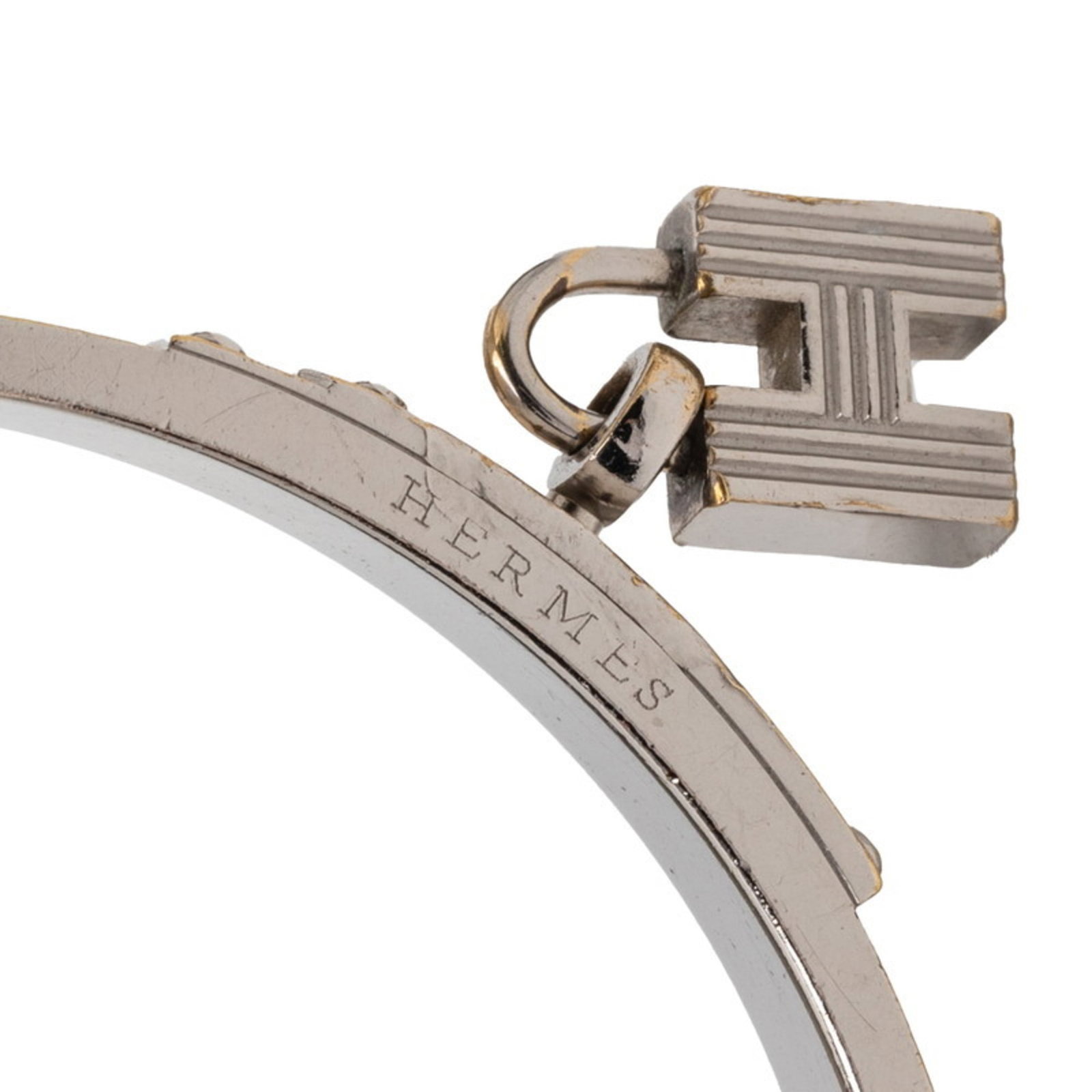 Metal leather bangle Hermes - 4