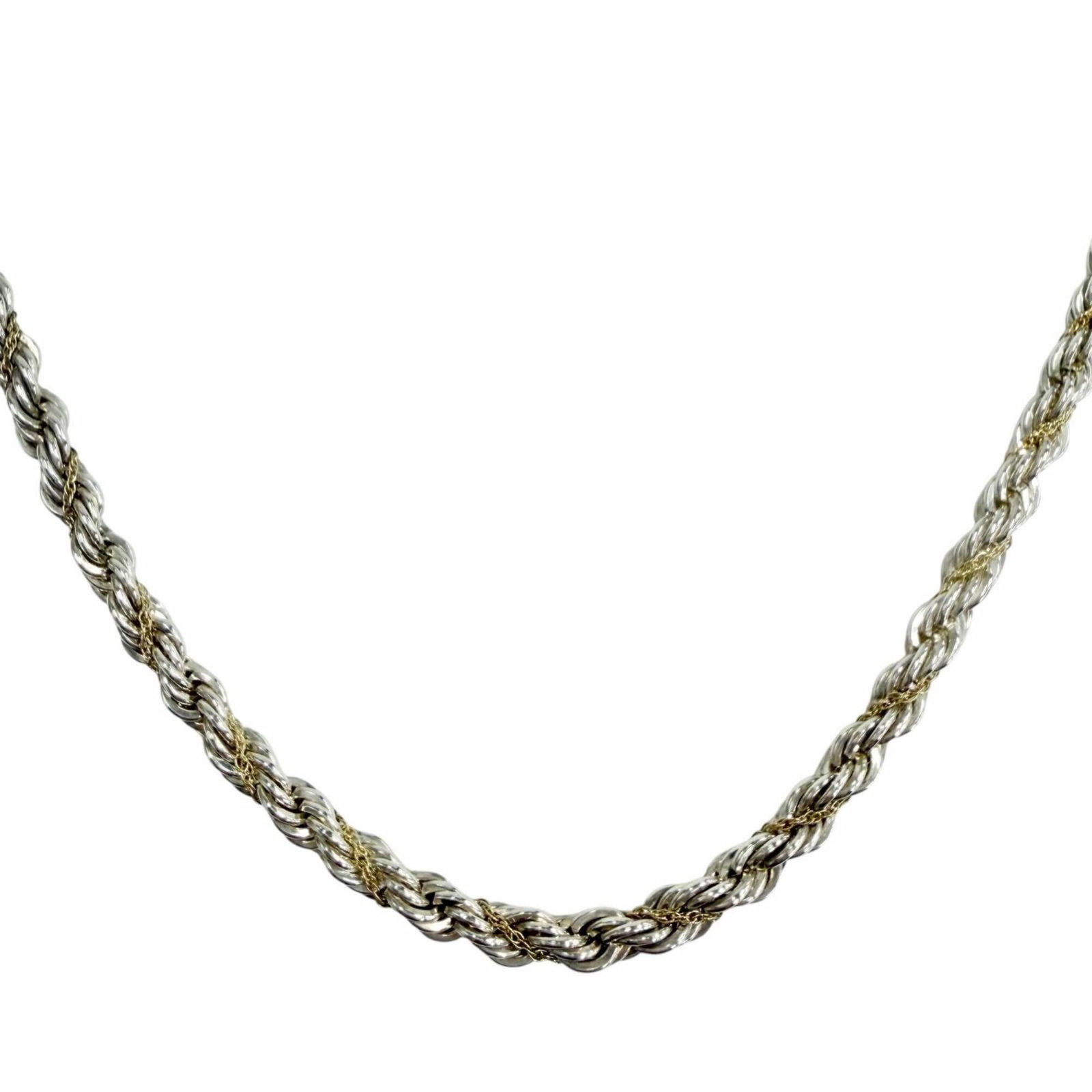 Tiffany&Co. Tiffany & Co. 925 18K Combination Screw Chain Twist Rope Necklace Silver Gold Weight: Tiffany&Co. Tiffany & Co. 925 18K Combination Screw Chain Twist Rope Necklace Silver Gold Weight Tiffany&Co. 925 18K Combination Screw Chain Twist Rope Necklace Silver Gold features a unique combinati
