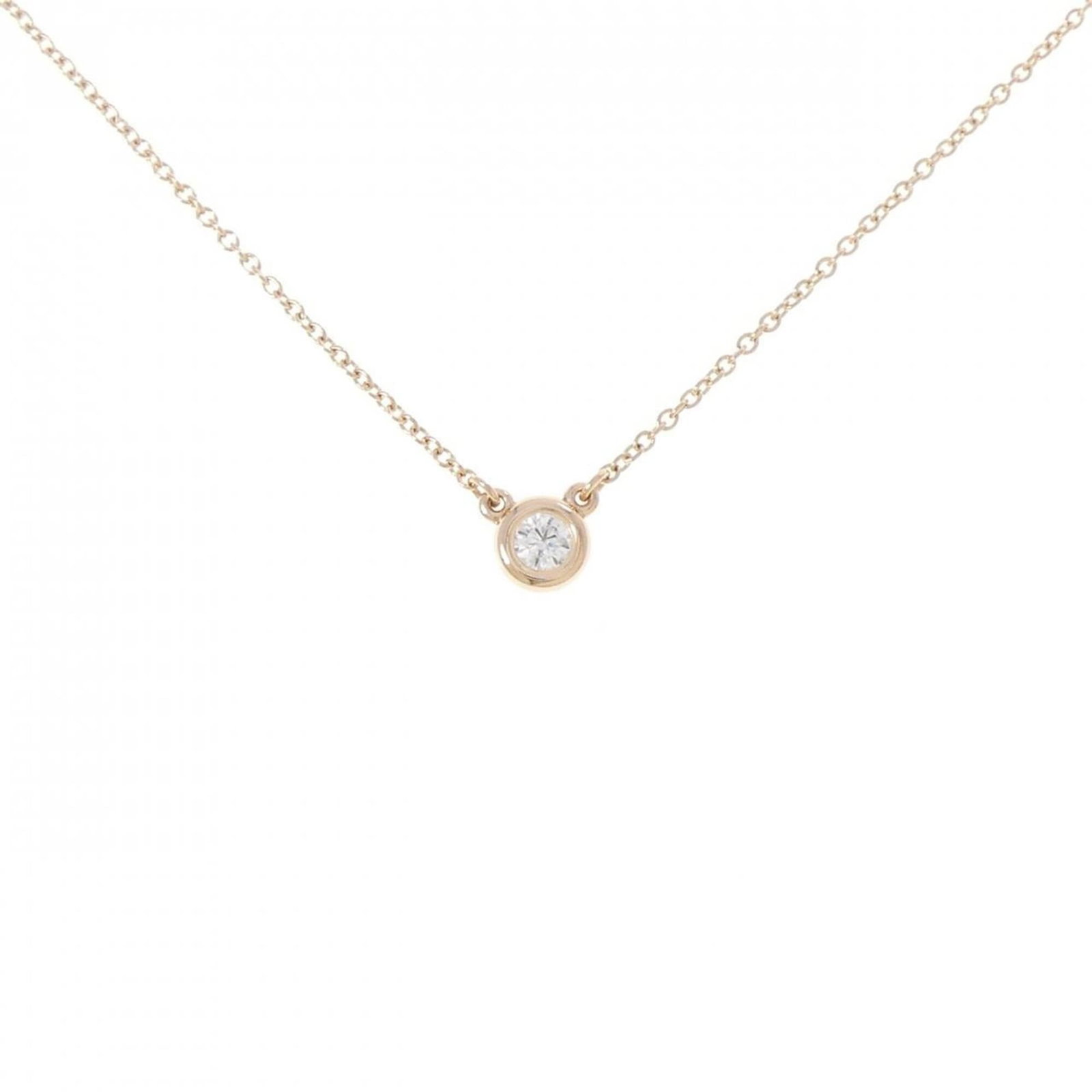 Tiffany Necklace by the yard: Tiffany Necklace by the yard Pink Gold (18K) Tiffany Necklace by the yard, featuring a diamond pendant with a 41 cm circumference and a 5.1mm pendant size, available in used condition with some traces