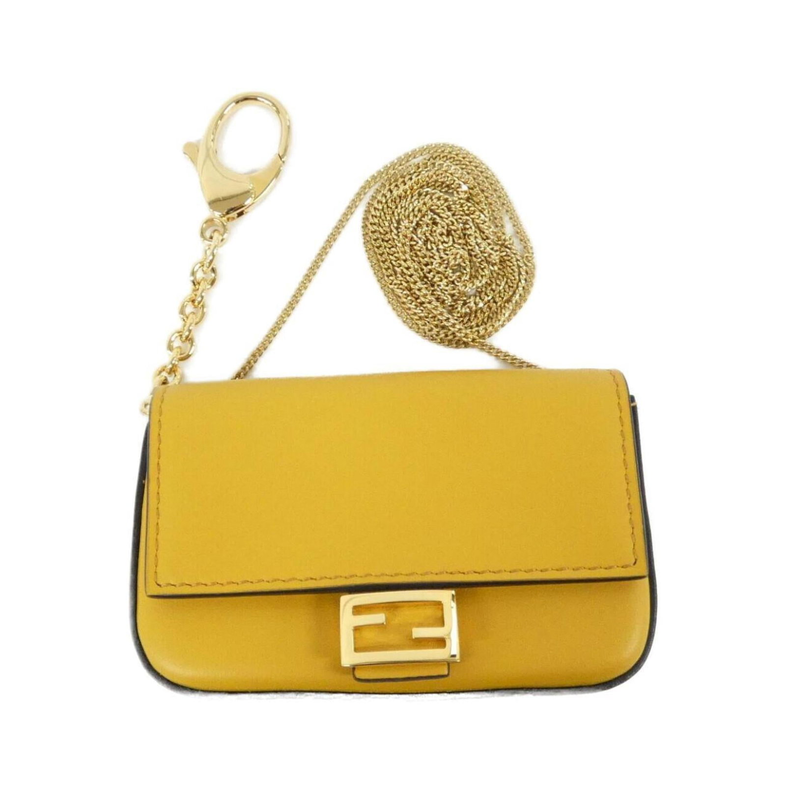 Fendi Handbag Charm Leather: Fendi Handbag Charm Leather Used Fendi Handbag Charm in Calfskin Leather, featuring a signature and chain length of 123mm. This charm has some scratches and dirt but remains in very good condition, wi