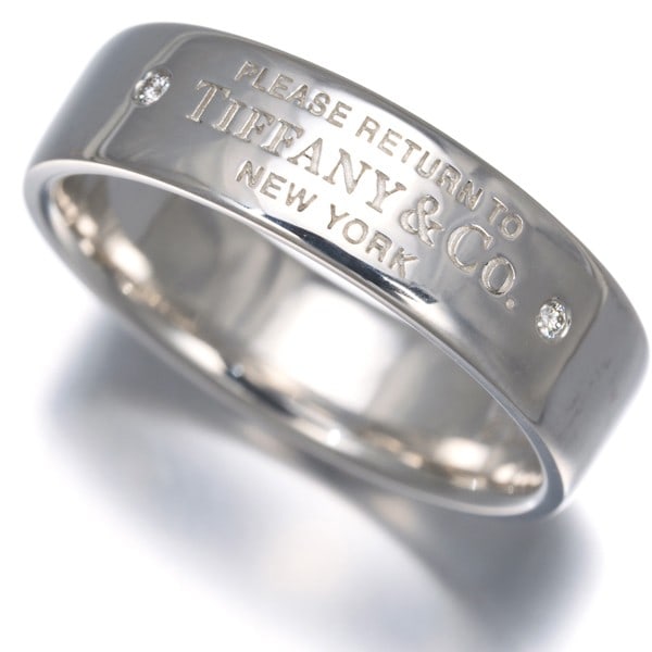 Tiffany&Co. Ring Diamond Return To Tiffany 2P Us8-8.25 Silver 925: Tiffany&Co. Ring Diamond Return To Tiffany 2P Us8-8.25 Silver 925 Sterling silver Tiffany&Co. ring features a natural diamond, part of the iconic Return to Tiffany collection. The ring boasts a classi