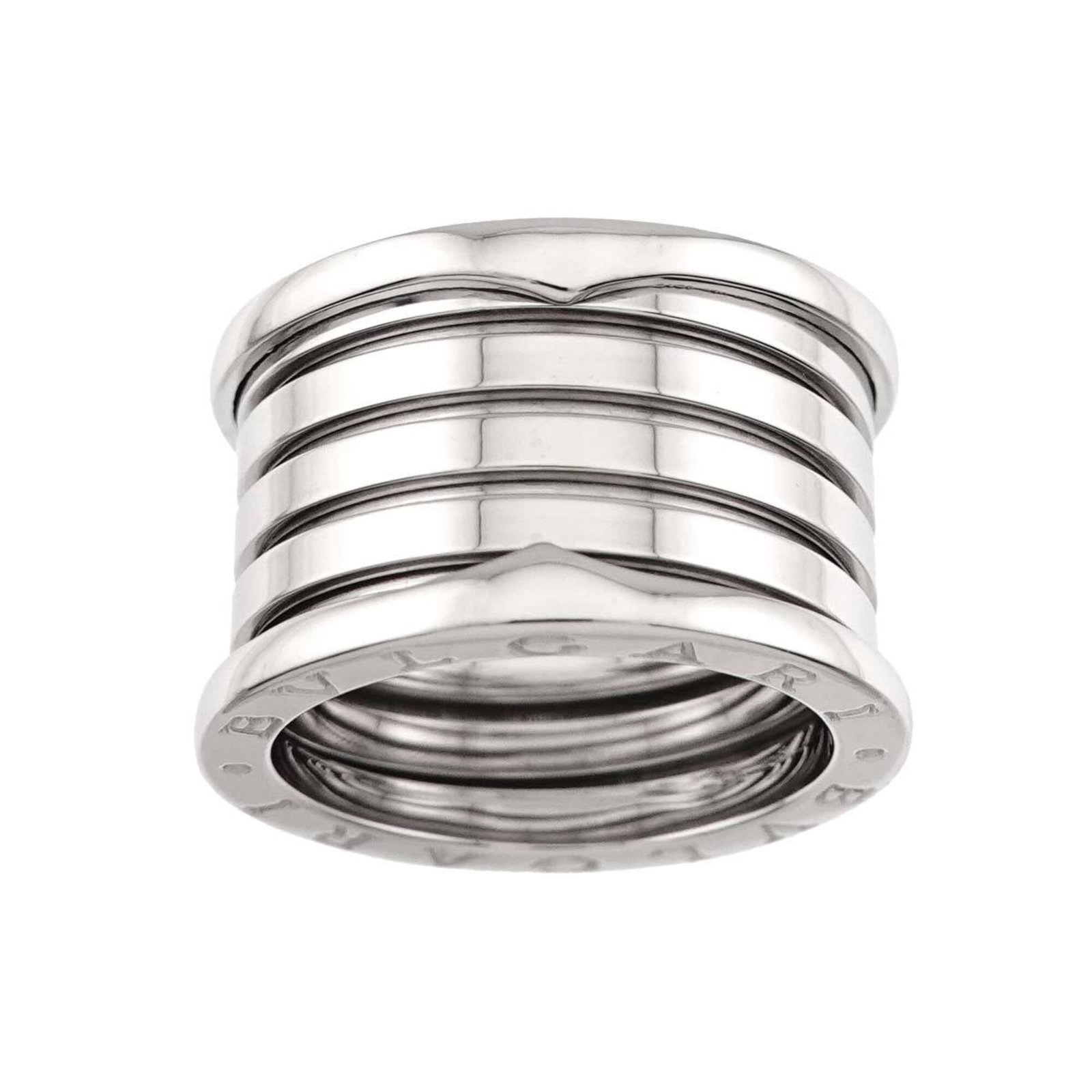 Bvlgari Band Ring White Gold (18K): Bvlgari Band Ring White Gold (18K) Bvlgari Band Ring White Gold (18K) - A sleek and sophisticated band ring crafted from high-quality white gold, featuring a classic design that exudes timeless elegan