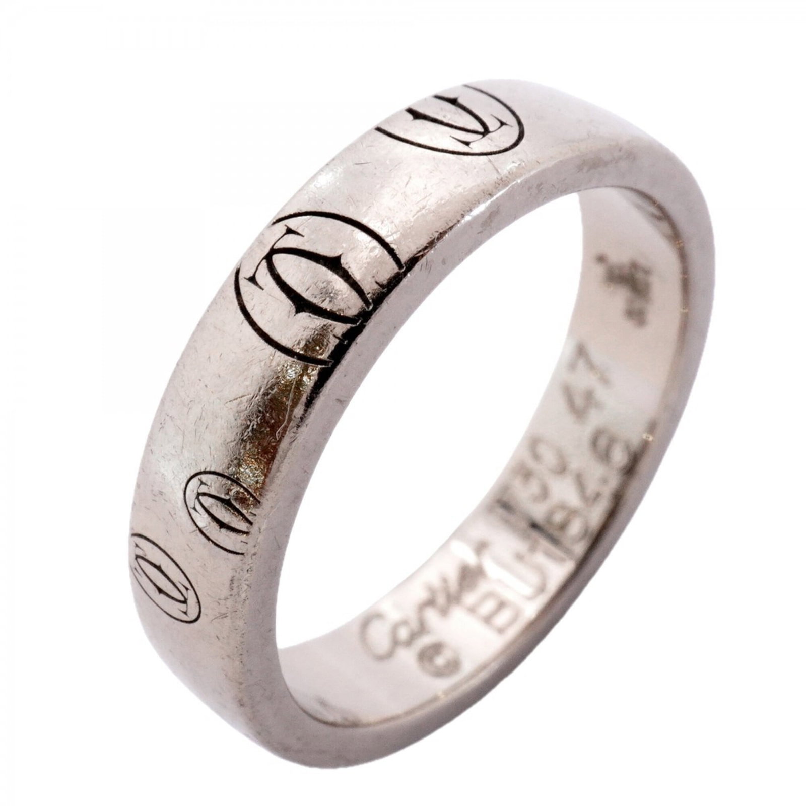 White Gold Cartier Band Ring 18K: White Gold Cartier Band Ring 18K 18K White Gold Cartier Band Ring for Women - A Timeless Classic. This stunning ring features the iconic Cartier design, crafted from high-quality white gold with a