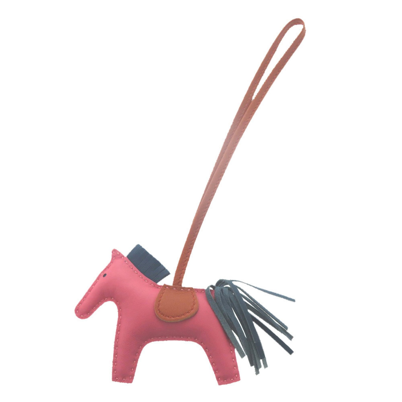 Hermes Handbag Charm Agneau Milo: Hermes Handbag Charm Agneau Milo Agneau Milo, the iconic Hermes handbag charm, adds a touch of elegance to any outfit with its striking blue and pink hues. This used Agneau Milo charm boasts a few
