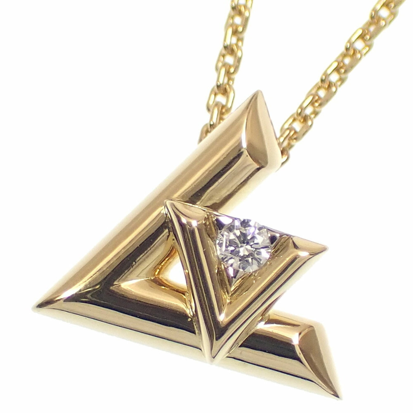 Louis Vuitton Necklace Pendant Lv Vault One Pm Women'S Diamond 18K Yellow Gold 5.7G 750 Q93805: Louis Vuitton Necklace Pendant Lv Vault One Pm Women'S Diamond 18K Yellow Gold 5.7G 750 Q93805 Yellow gold (18K) pendant features a diamond weighing 0.03 carats, suspended from a chain with a