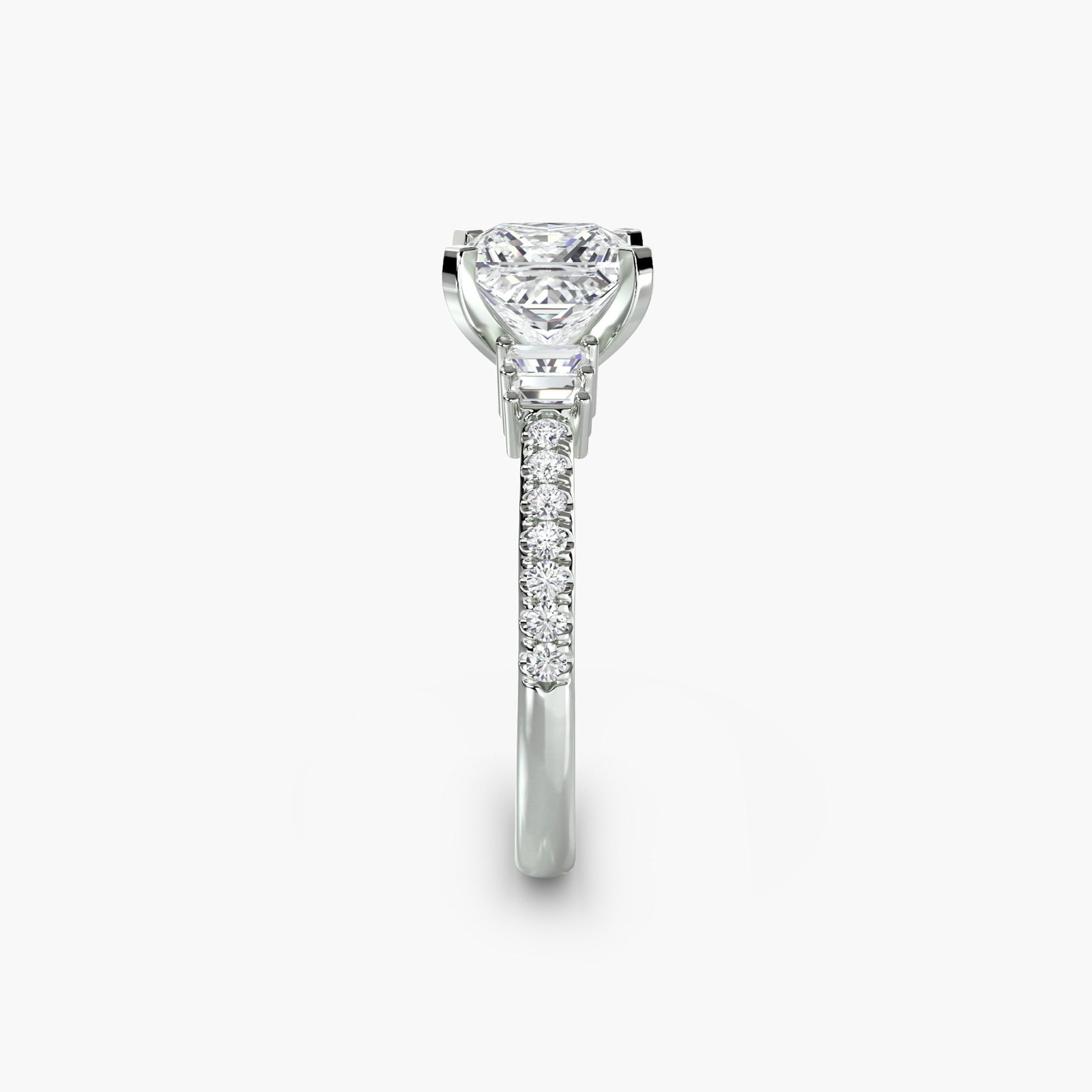 Pave Princess 950 Platinum Ring Setting - 3