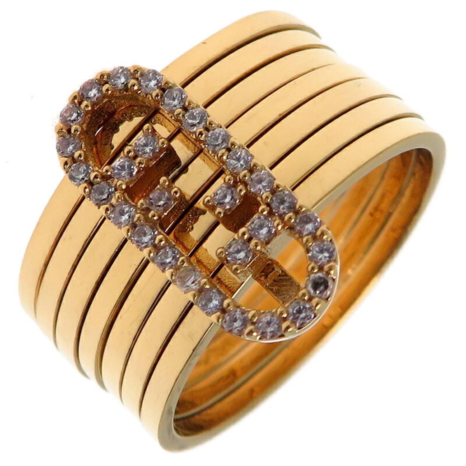 Fendi Band Ring Gold Plating: Fendi Band Ring Gold Plating Gold-plated band ring from Fendi, featuring a sleek design. The item shows signs of use, with traces of scratches and dirt, but remains in good condition overall. This use