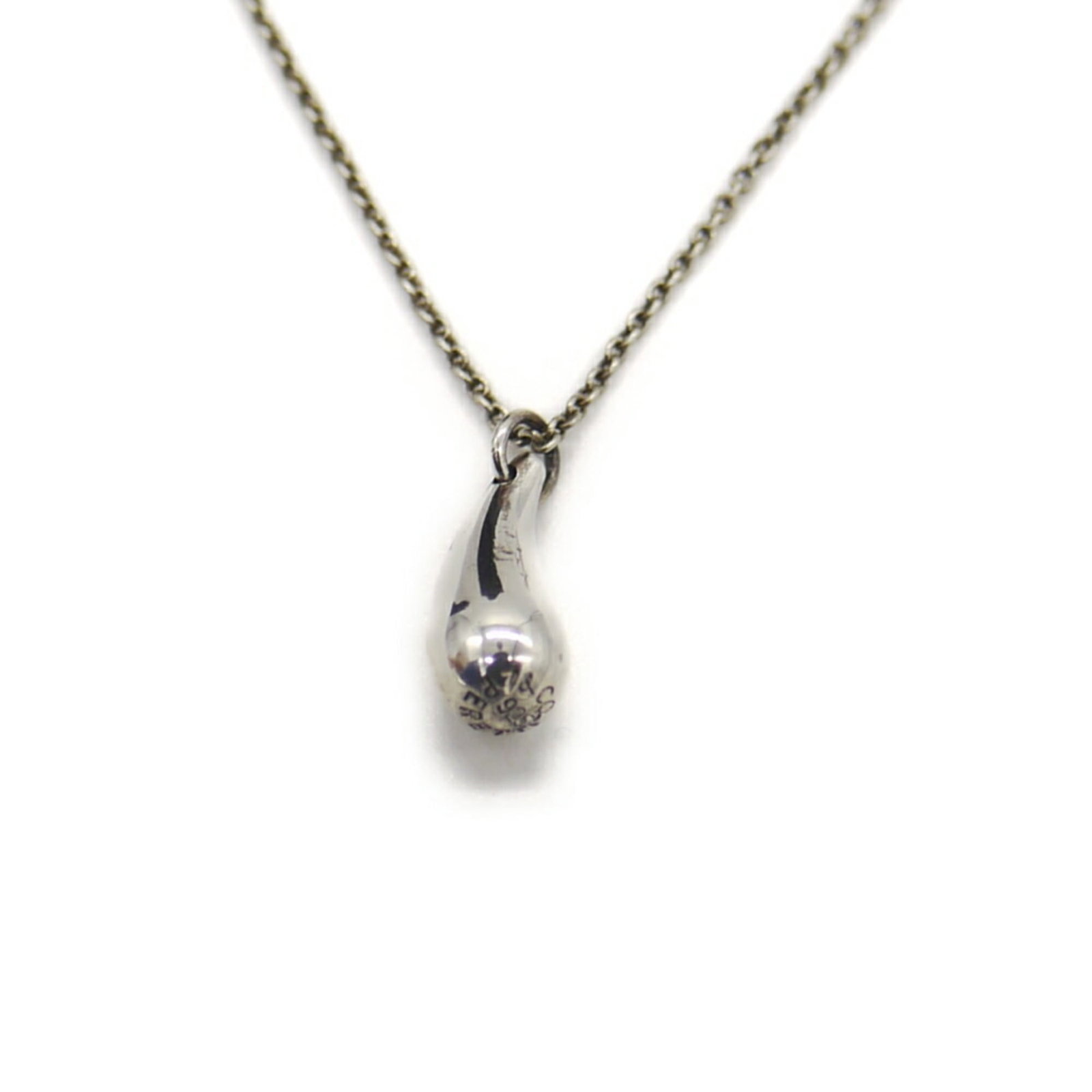 Silver 925 Azuki Chain Tiffany Elsa Peretti Teardrop Pendant Necklace: Silver 925 Azuki Chain Tiffany Elsa Peretti Teardrop Pendant Necklace Silver 925 Azuki Chain Tiffany Elsa Peretti Teardrop Pendant Necklace features a striking teardrop pendant set in an elegant