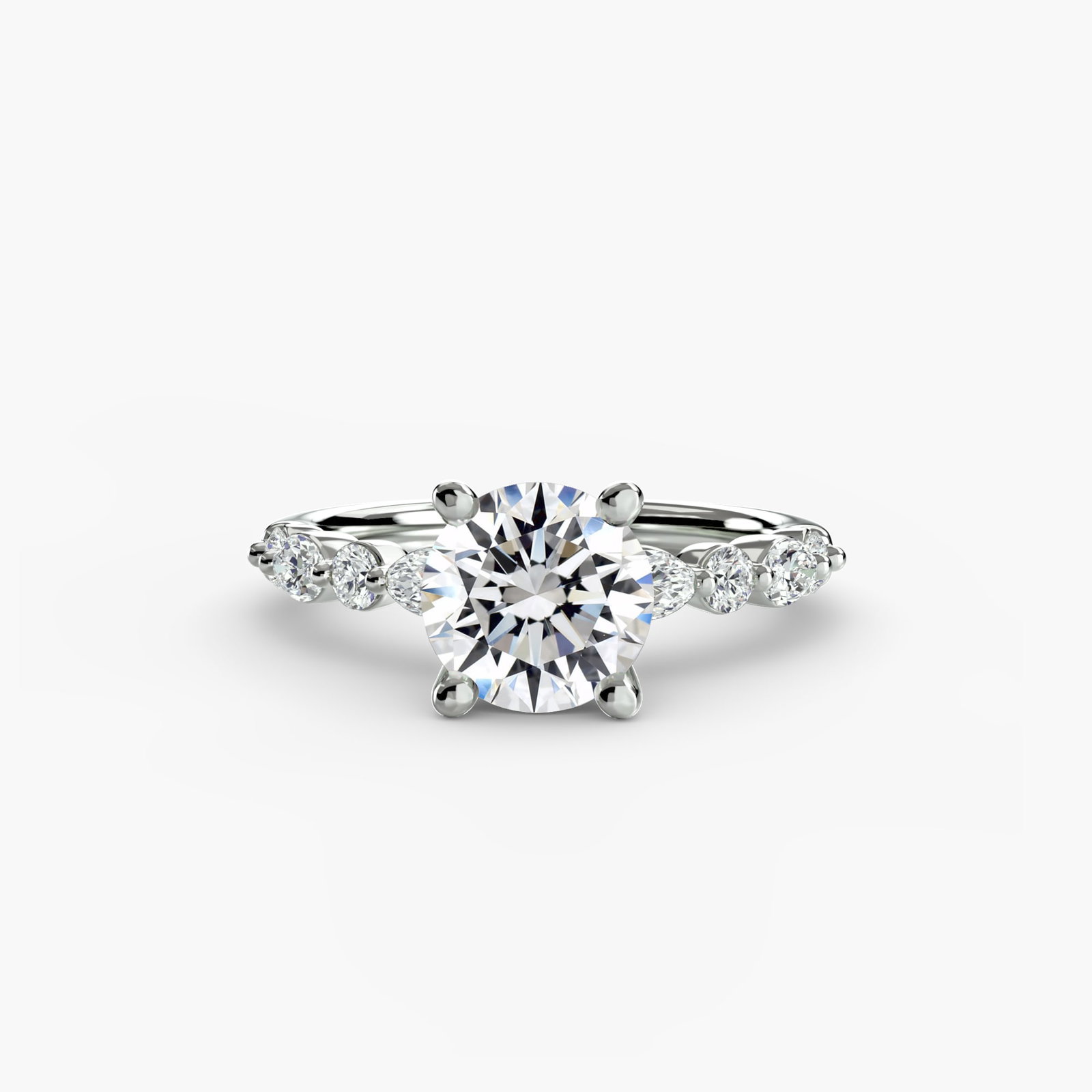 Pave Round 950 Platinum Ring Setting - 2