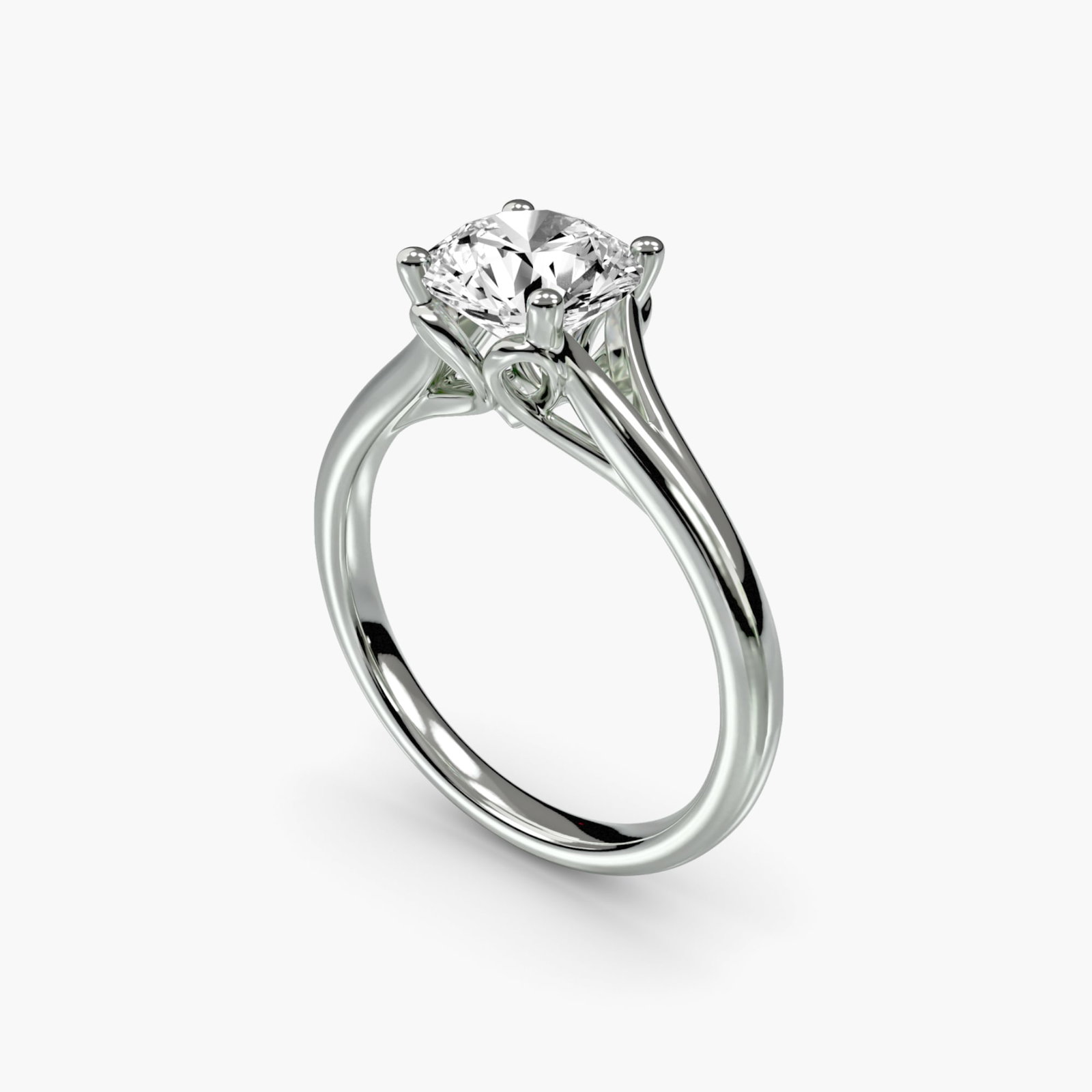 Solitaire Round 18Kt White Gold Ring Setting - 5