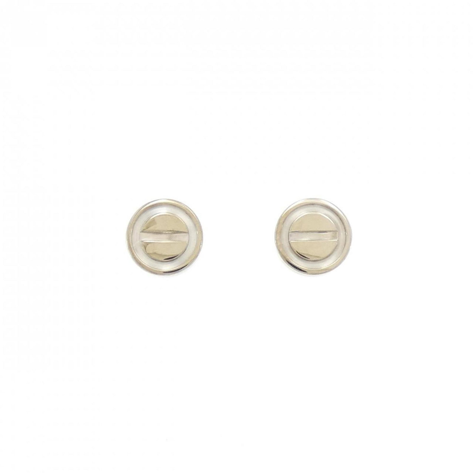 STUD EARRINGS WHITE GOLD 18K CARTIER: STUD EARRINGS WHITE GOLD 18K CARTIER Stud earrings in white gold (18K) from Cartier, featuring a sleek and timeless design. These earrings measure 7.10mm x 7.10mm and are made with high-quality