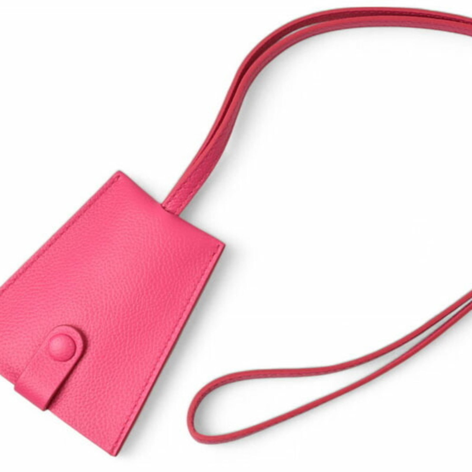 Balenciaga Keyring Charm Leather: Balenciaga Keyring Charm Leather Balenciaga Keyring Charm Leather features a sleek pink leather design, measuring 9.50mm x 8.00mm x 94.00mm in size. This opened keychain charm has been carefully