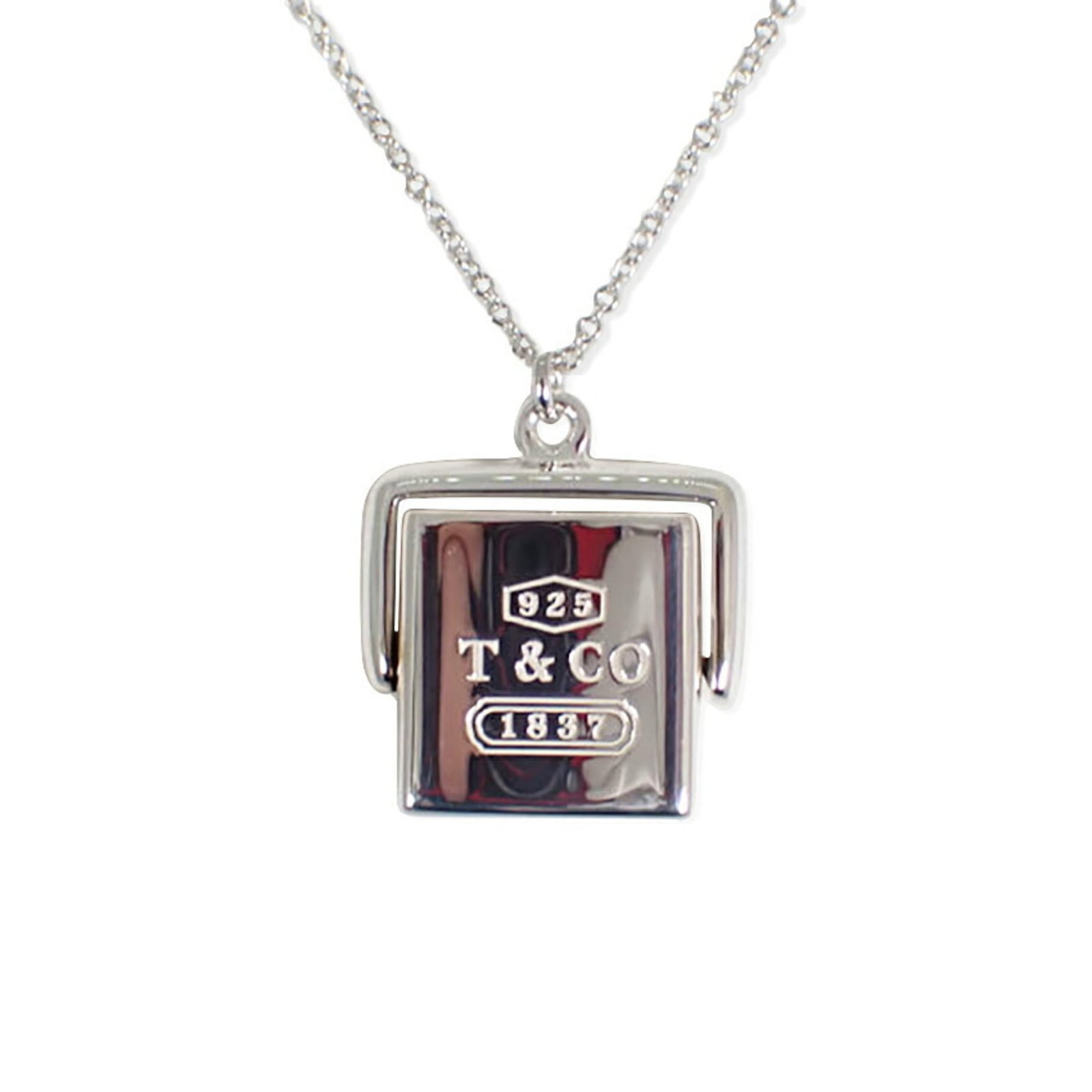 Pendant necklace 925 1837 by Tiffany: Pendant necklace 925 1837 by Tiffany Sterling silver pendant necklace from Tiffany & Co., circa 1837, boasts an elegant design in 925 quality. The necklace features a 15.6mm x 16.9mm sterling silver p