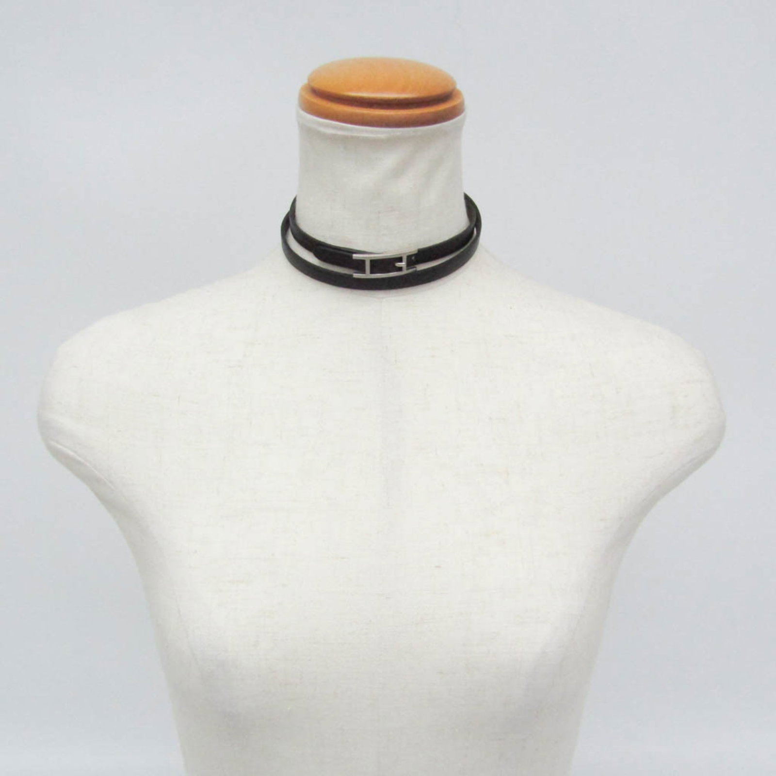 Metal leather bangle Hermes - 11