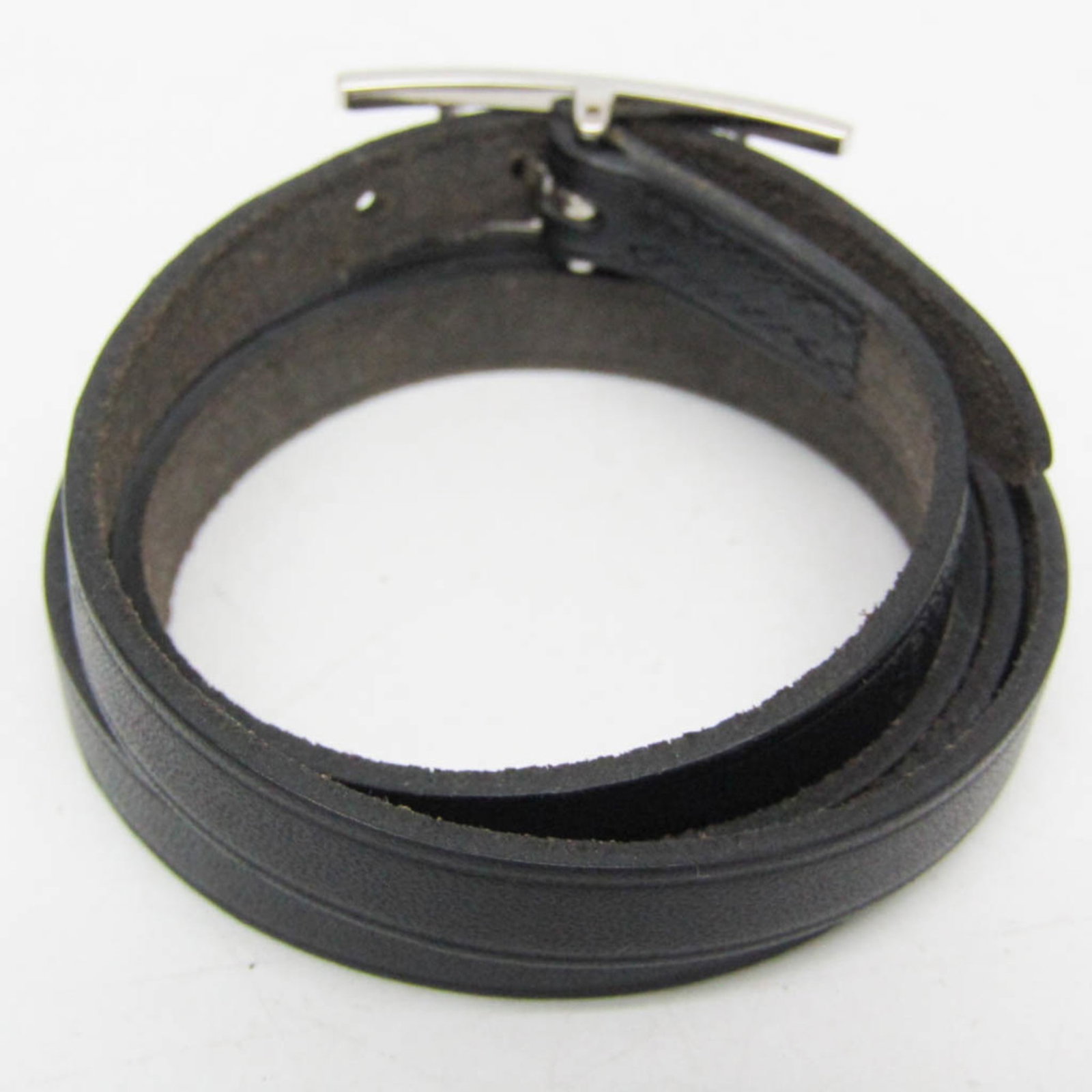 Metal leather bangle Hermes - 5