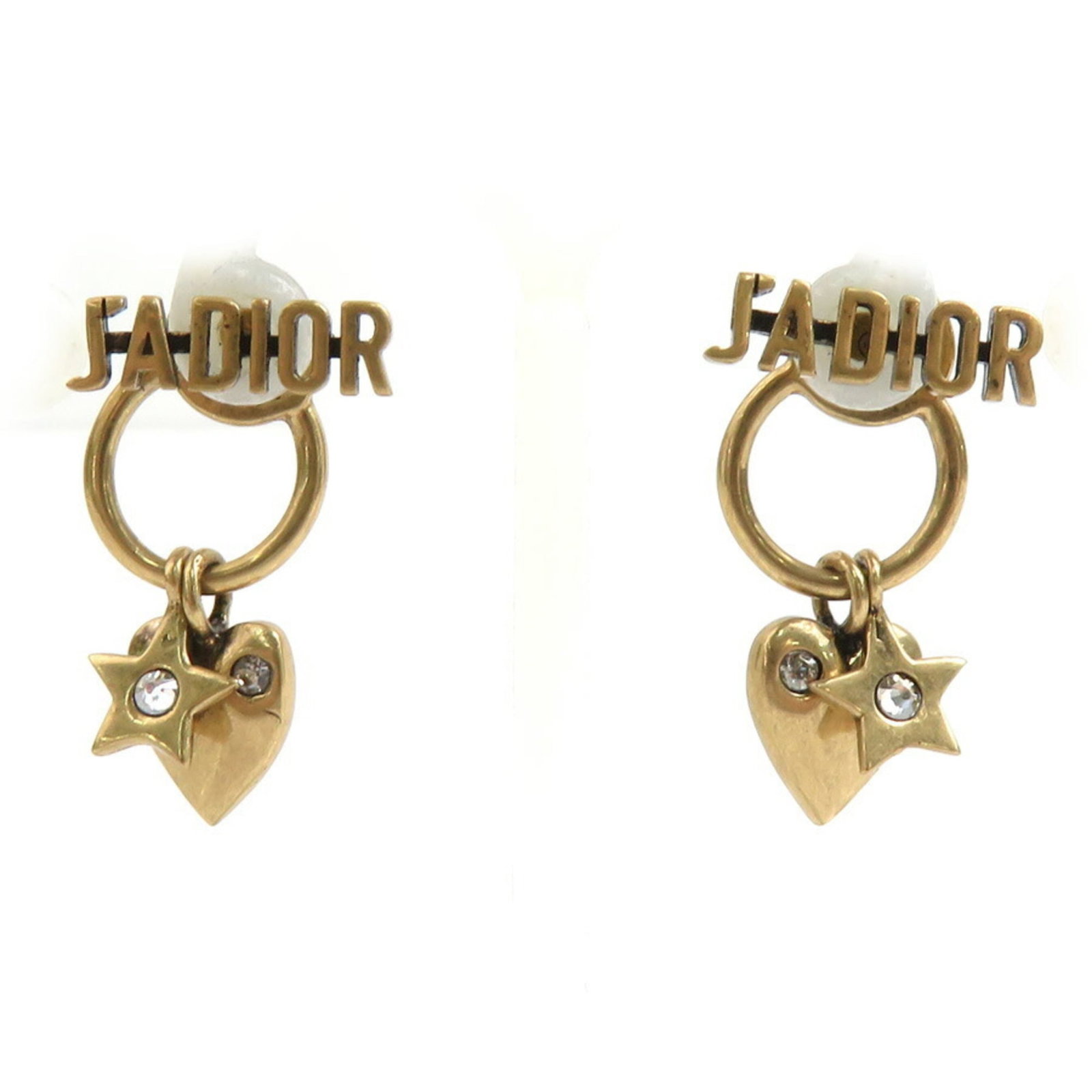 Stud Earrings by Metal from Christian Dior: Stud Earrings by Metal from Christian Dior Stud earrings by Christian Dior in gold metal, featuring a classic design with a subtle touch of luxury. The earrings have a size of 25.00mm x 13.00mm and