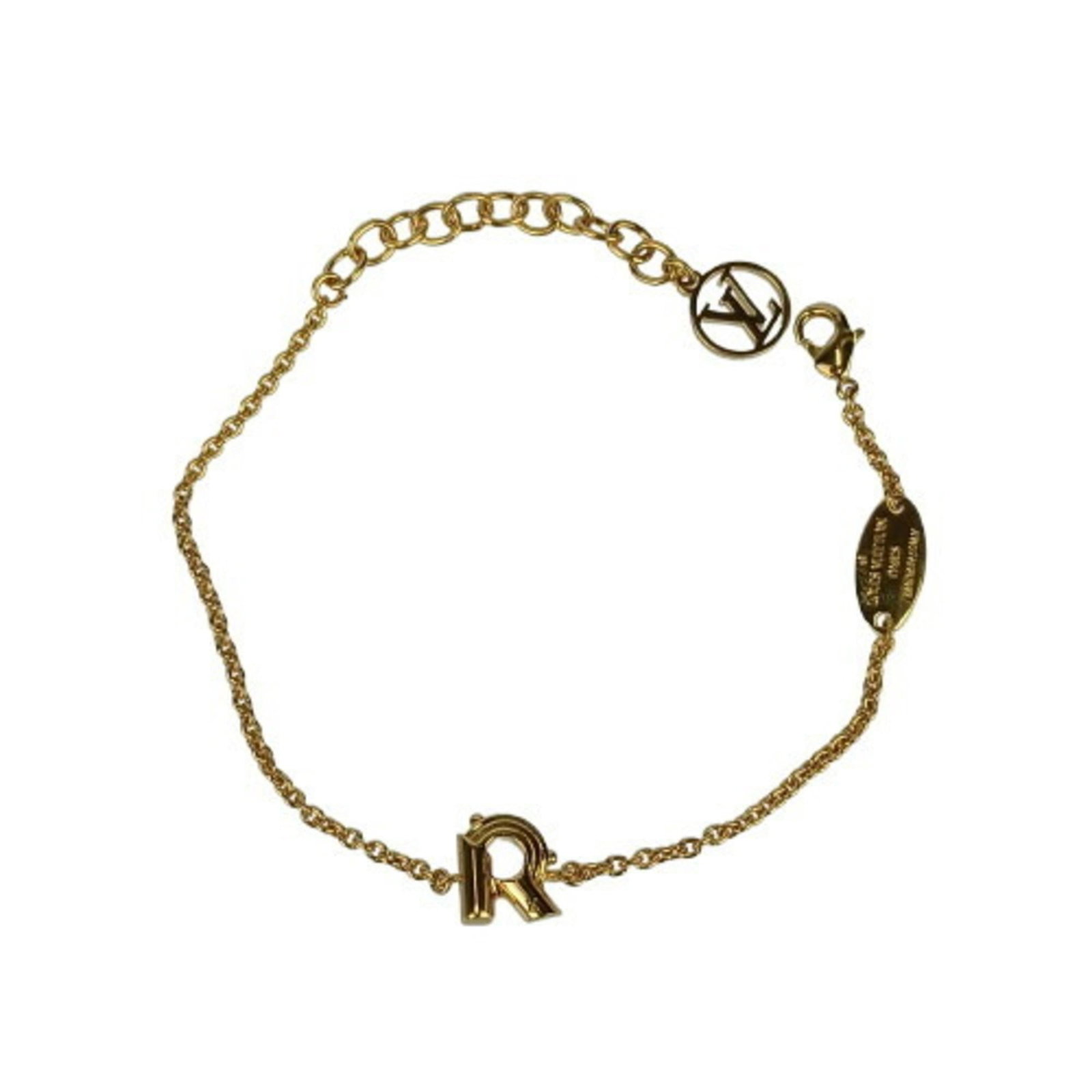 Charm of Louis Vuitton Metal: Charm of Louis Vuitton Metal Charm of Louis Vuitton Metal, a fashion accessory bearing the iconic brand's signature. Made from metal and measuring 18.5cm in length, this charm bracelet features a dist