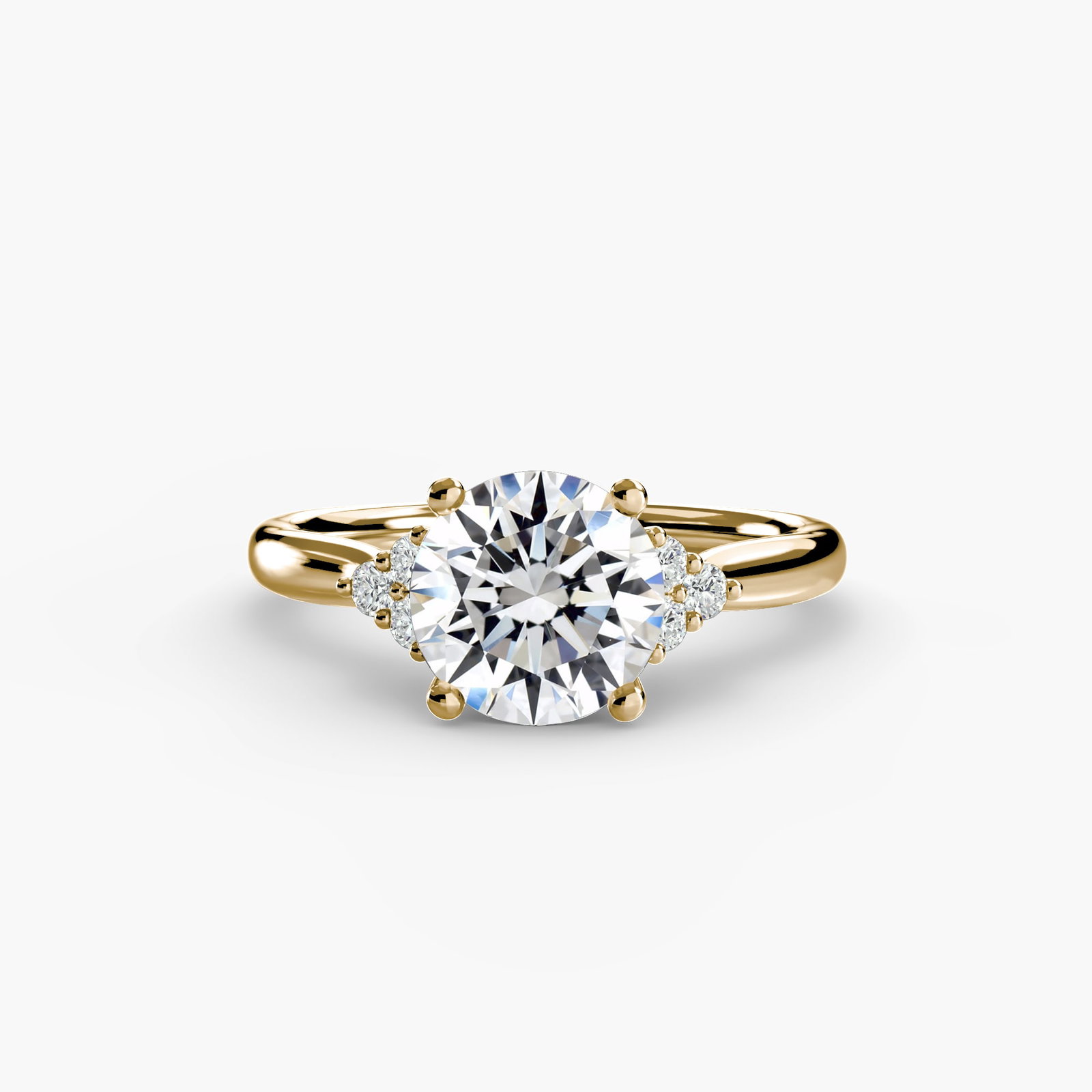 Solitaire Round 14Kt Yellow Gold Ring Setting - 2