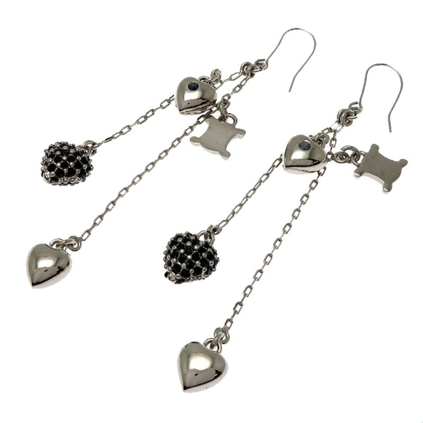 Celine Hoop Earrings Metal Rhinestone: Celine Hoop Earrings Metal Rhinestone Metal rhinestone hoop earrings from Celine, featuring a durable metal construction and sparkling rhinestones. The earrings measure 96mm x 11mm and weigh 21g, with