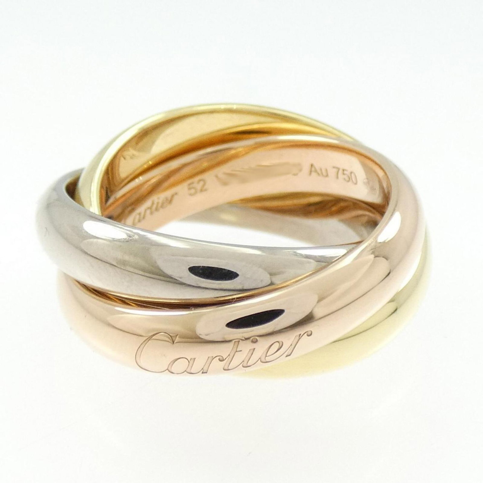 Cartier Pink 18k White 18k Yellow Gold Ring Band: Cartier Pink 18k White 18k Yellow Gold Ring Band Pink Gold, White Gold, and Yellow Gold options available. This Cartier band ring features 18k gold composition and a classic design that suits various 