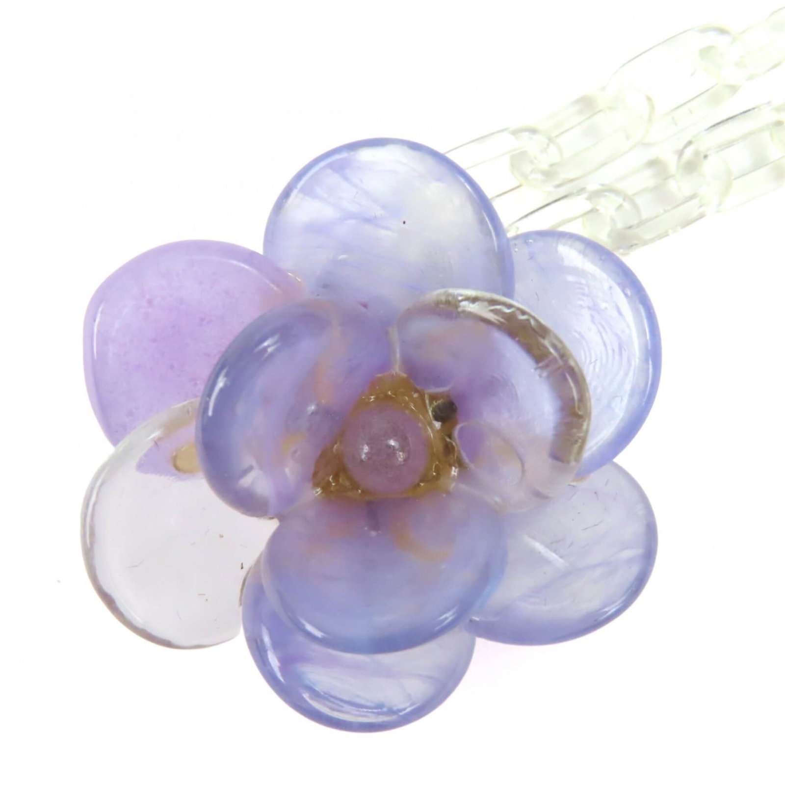 Chanel Vintage 01P Camellia Coco Mark Clear Chain Necklace Pendant Purple With Box Women'S.: Chanel Vintage 01P Camellia Coco Mark Clear Chain Necklace Pendant Purple With Box Women'S. Clear chain necklace pendant in purple with a 30mm x 30mm camellia coco mark, presented in a box. This