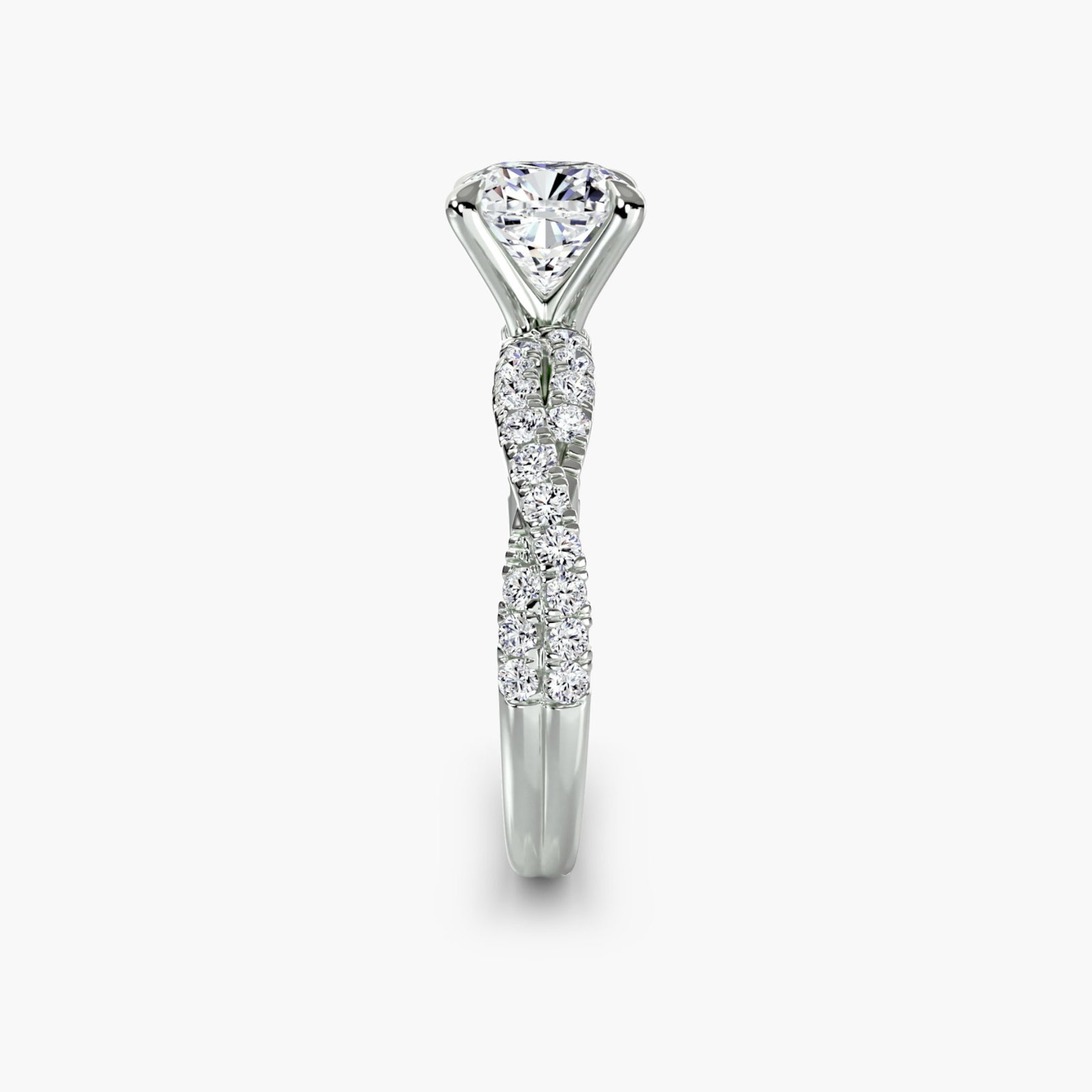 Pave Cushion 950 Platinum Ring Setting - 3