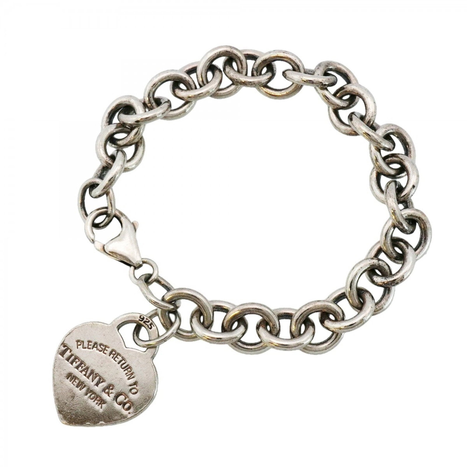 Charm Tiffany Bracelet 925 Silver: Charm Tiffany Bracelet 925 Silver Charm Tiffany Bracelet 925 Silver - A pre-owned, sterling silver charm bracelet with a classic design. Measuring 18cm in length, it features subtle signs of wear and 