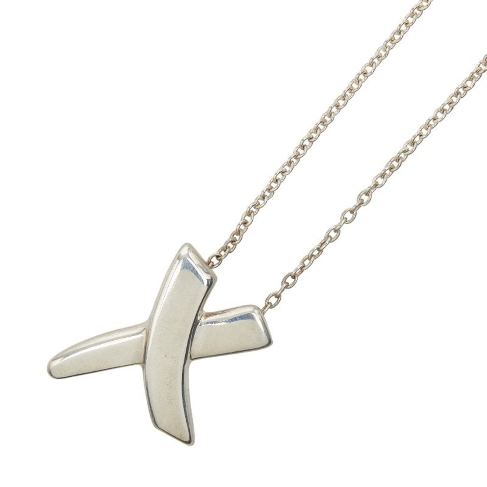 Tiffany & Co. Paloma Picasso Graffiti X Necklace In 925 Sterling Silver For Women.: Tiffany & Co. Paloma Picasso Graffiti X Necklace In 925 Sterling Silver For Women. Tiffany & Co.'s Paloma Picasso Graffiti X Necklace in sterling silver showcases the artist's unique style. This 925 s