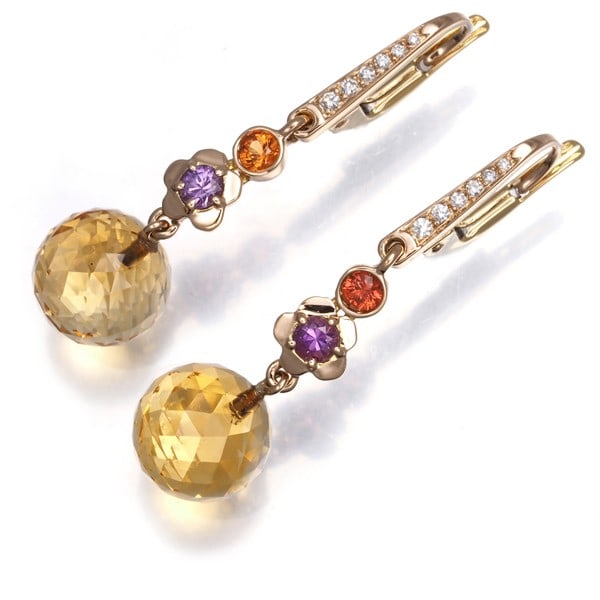Chanel Earrings Citrine Sapphire Diamond Mademoiselle 18K Rg/ Yg: Chanel Earrings Citrine Sapphire Diamond Mademoiselle 18K Rg/ Yg Item Specifics: Brand: CHANEL Metal: Multi-Tone Gold Metal Purity: 18k Type: Earrings Main Stone: Citrine Style: Stud Collection: Madem
