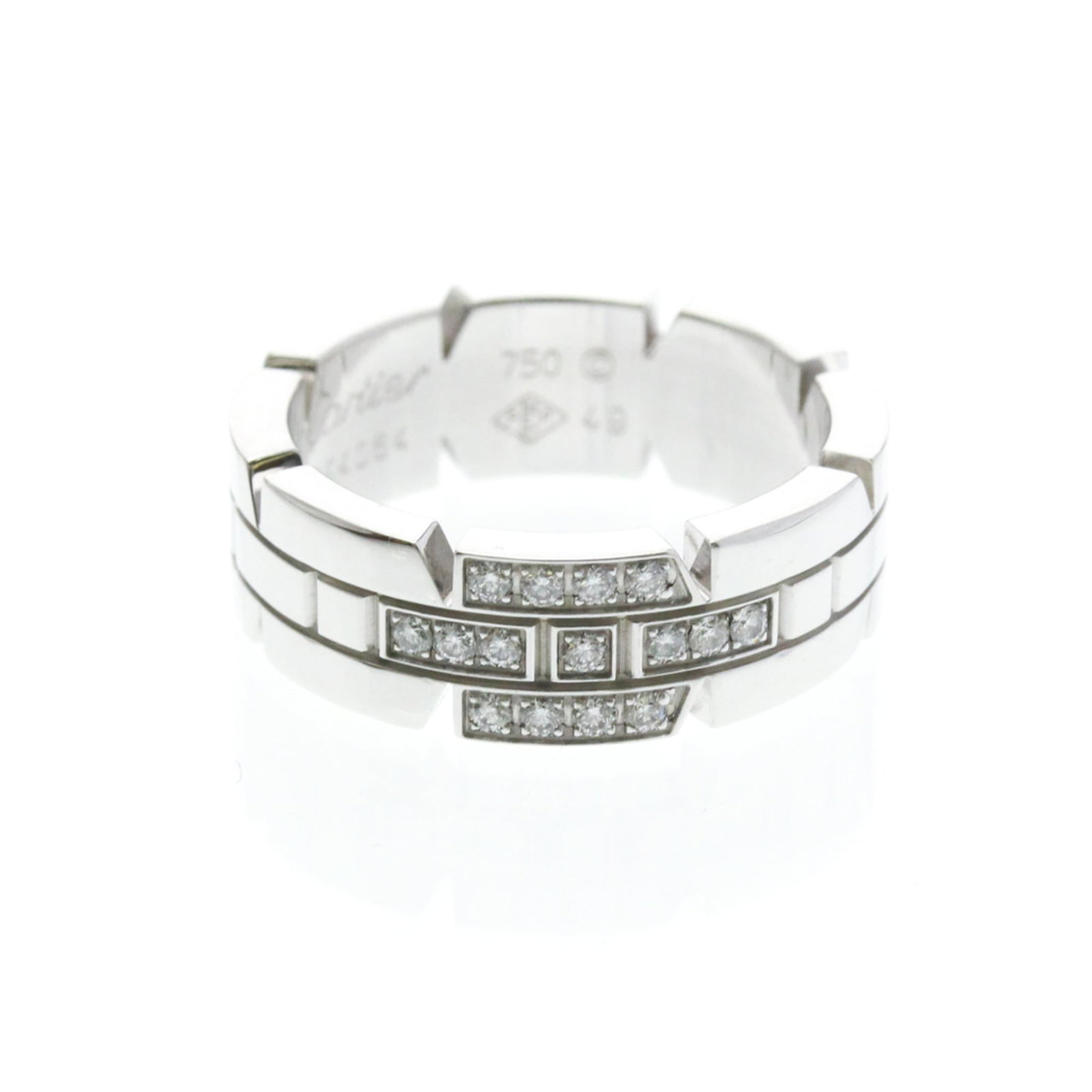 White Gold Cartier Band Ring 18K: White Gold Cartier Band Ring 18K White Gold Cartier Band Ring 18K - A Timeless Fashion Statement. This 18K white gold band ring features a sleek design, adorned with diamonds and boasting a classic